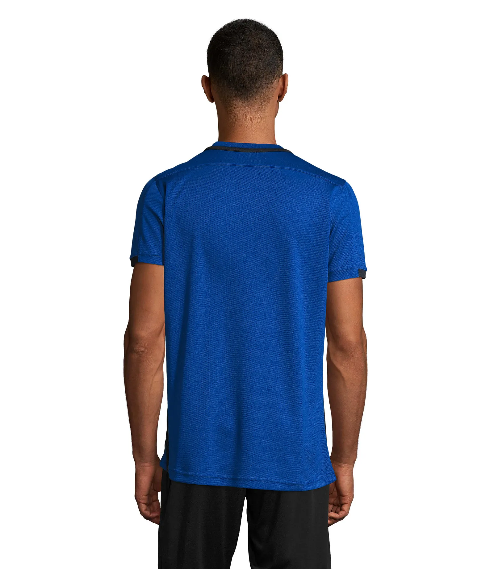 T-shirt tecnica SOL'S Classico, Royal blue/french navy, su modello, retro