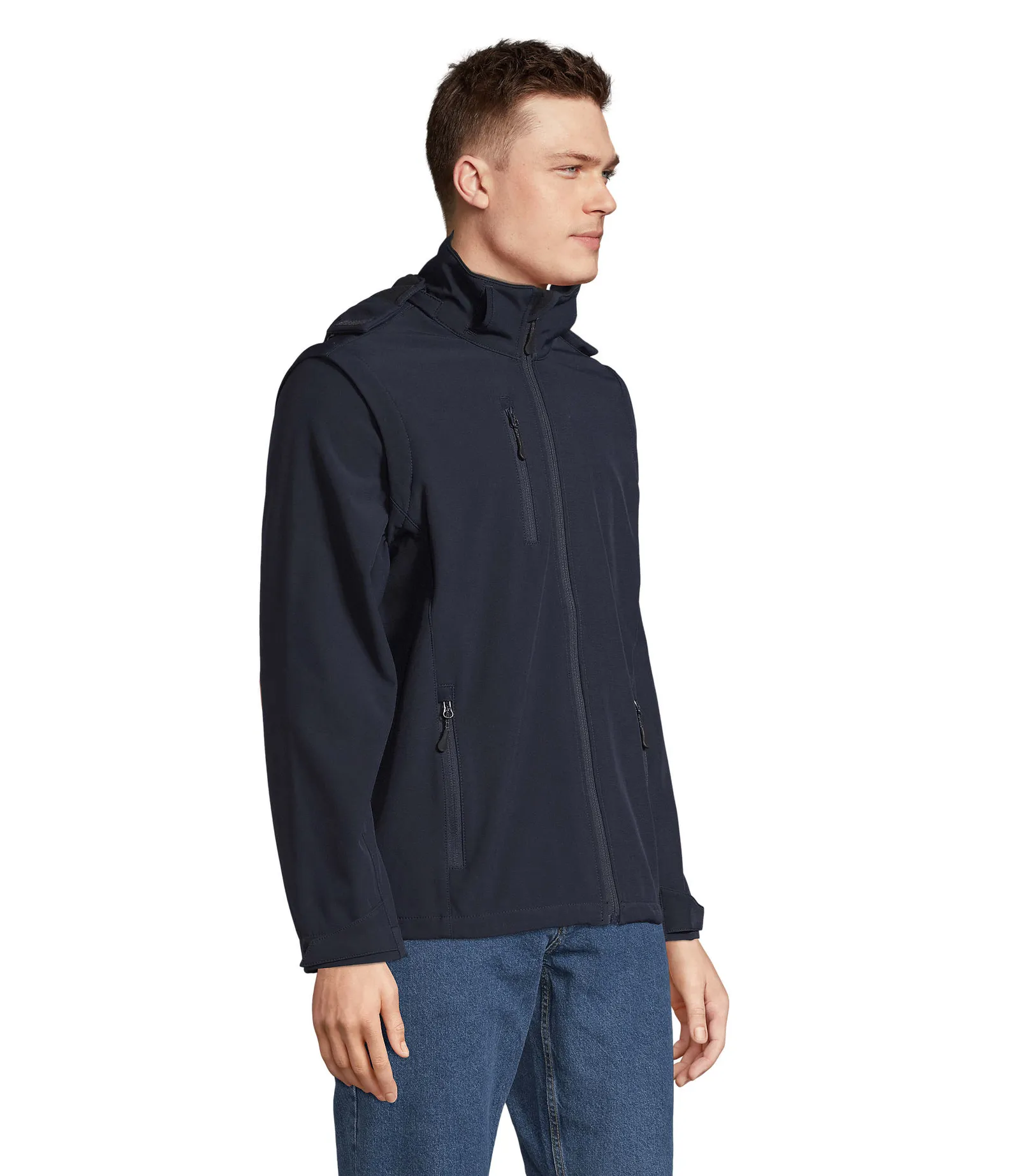 Softshell SOL'S Falcon 3in1, Abyss blue, su modello, retro