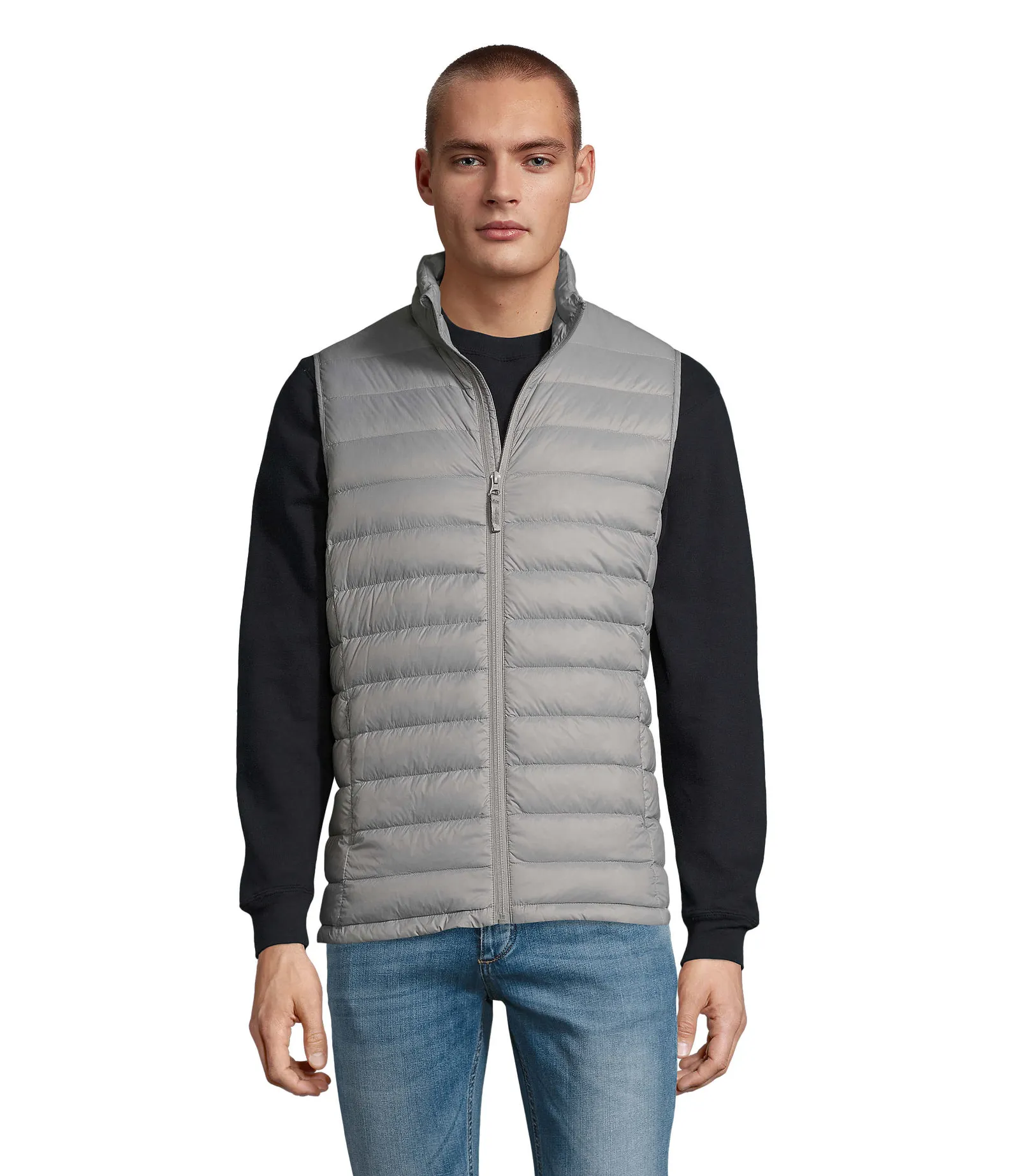 Gilet SOL'S Wilson BW Men, Metal grey, su modello, fronte