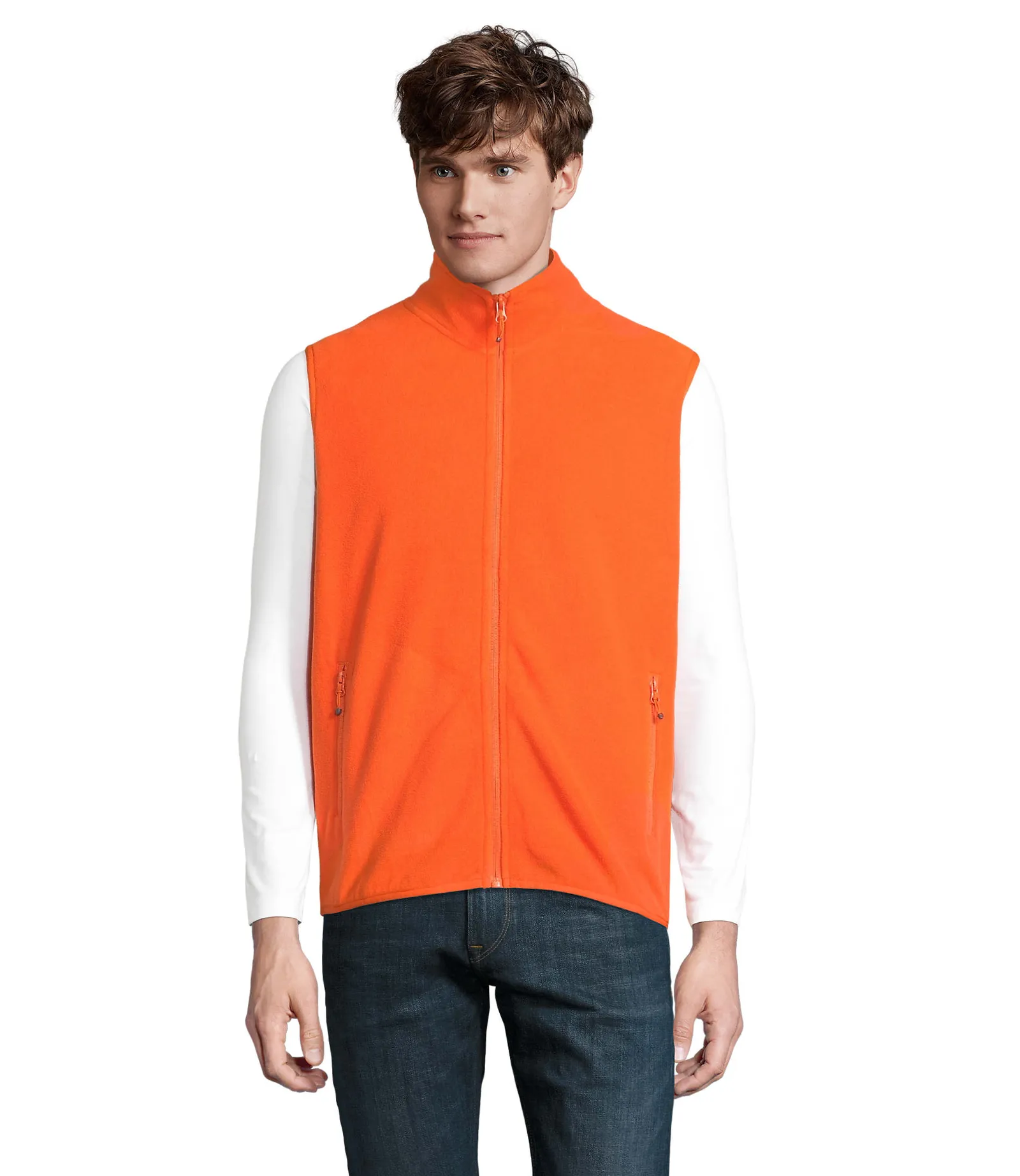 Gilet SOL'S Factor BW, Orange, su modello, fronte
