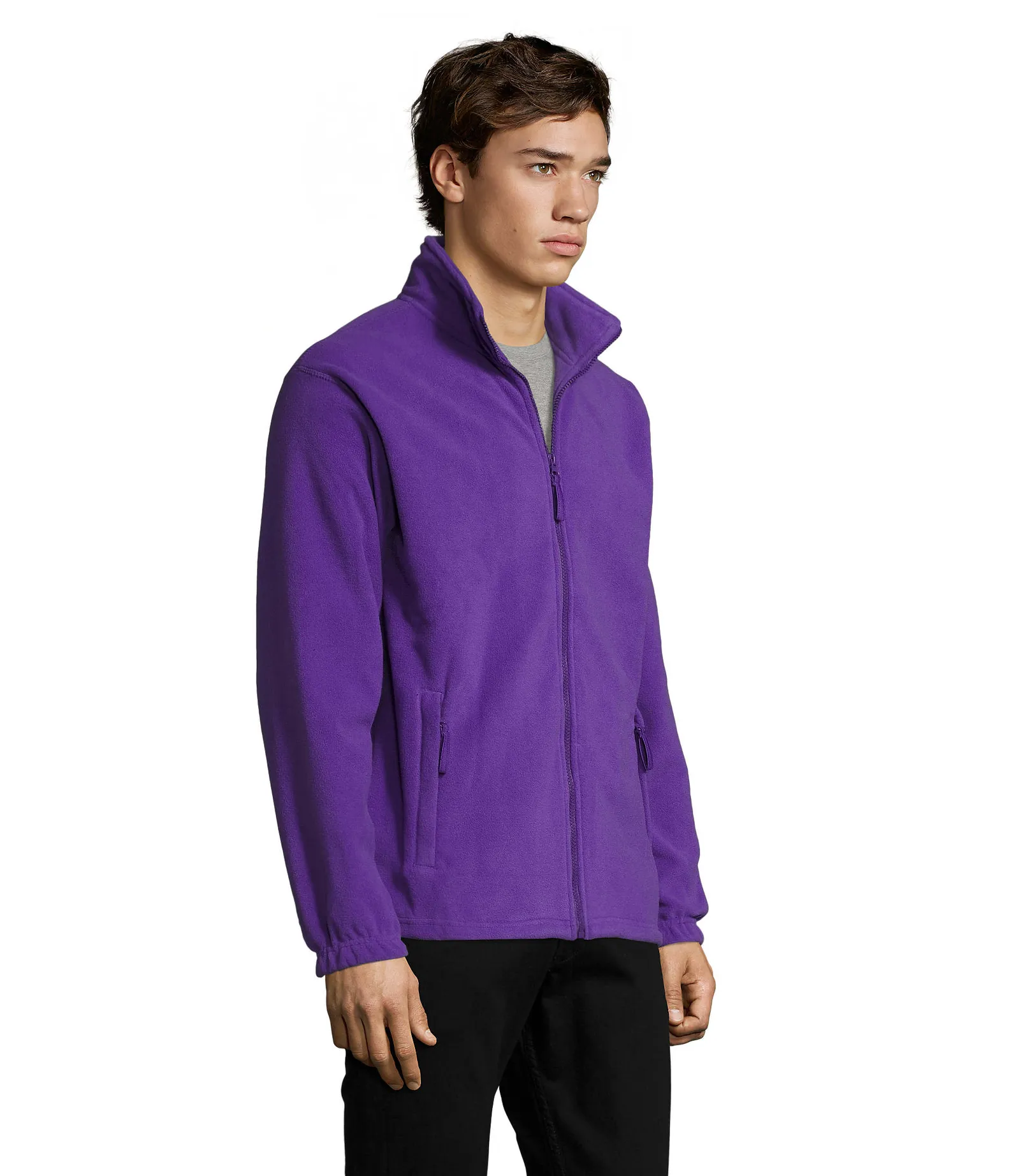 Pile SOL'S North, Dark purple, su modello, lato