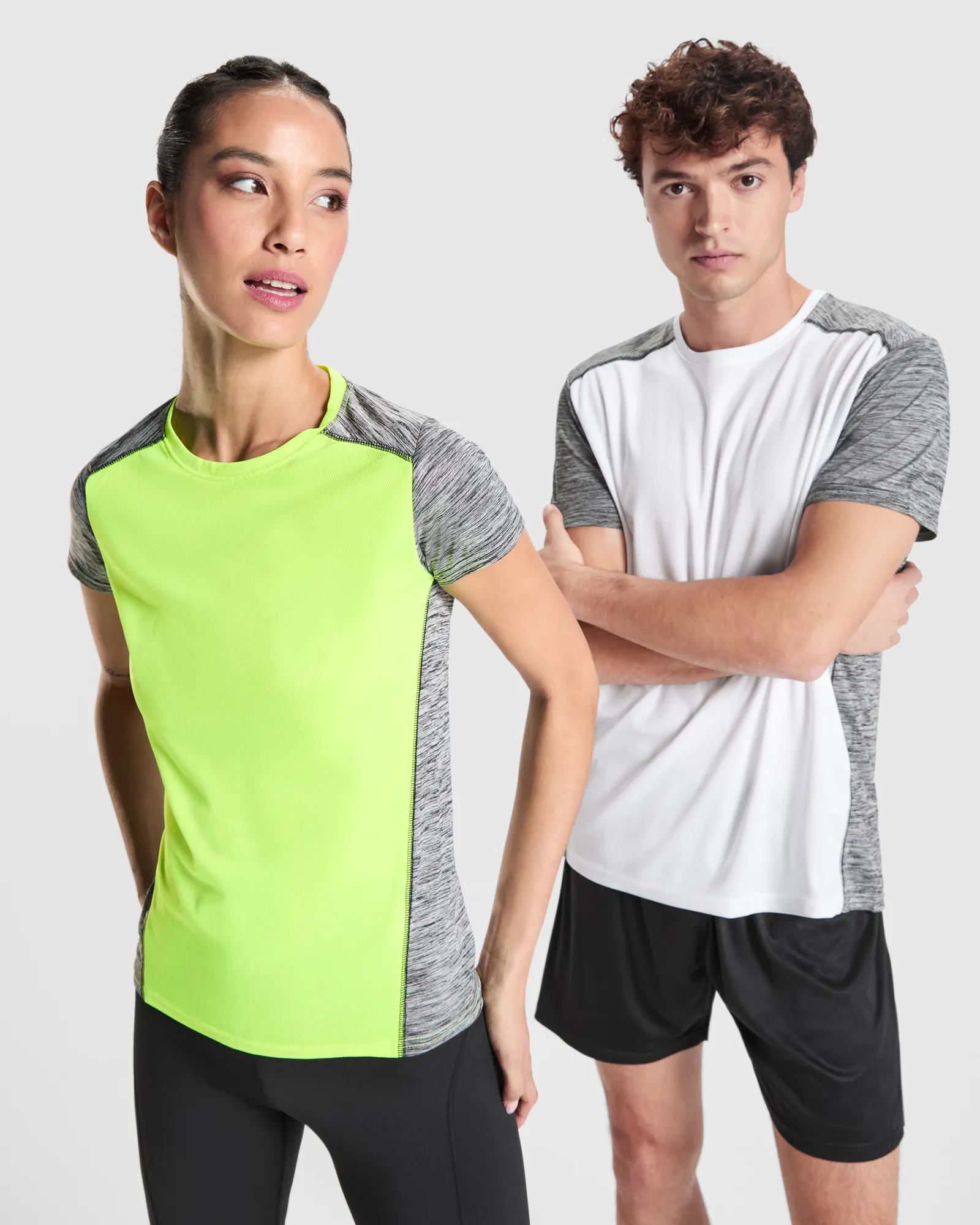 T-shirt tecnica Roly Zolder Woman, Giallo Fluo/Nero Vigorè, dettaglio 5