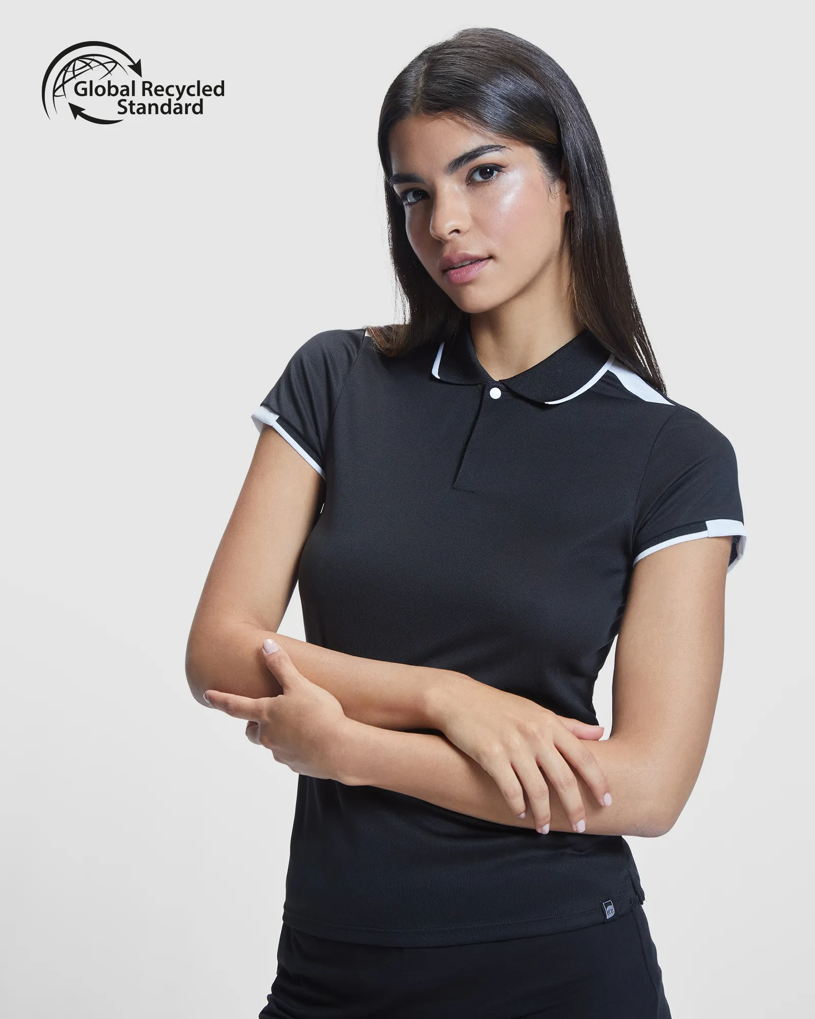 Polo tecnica Roly Tamil Woman, Nero/Bianco