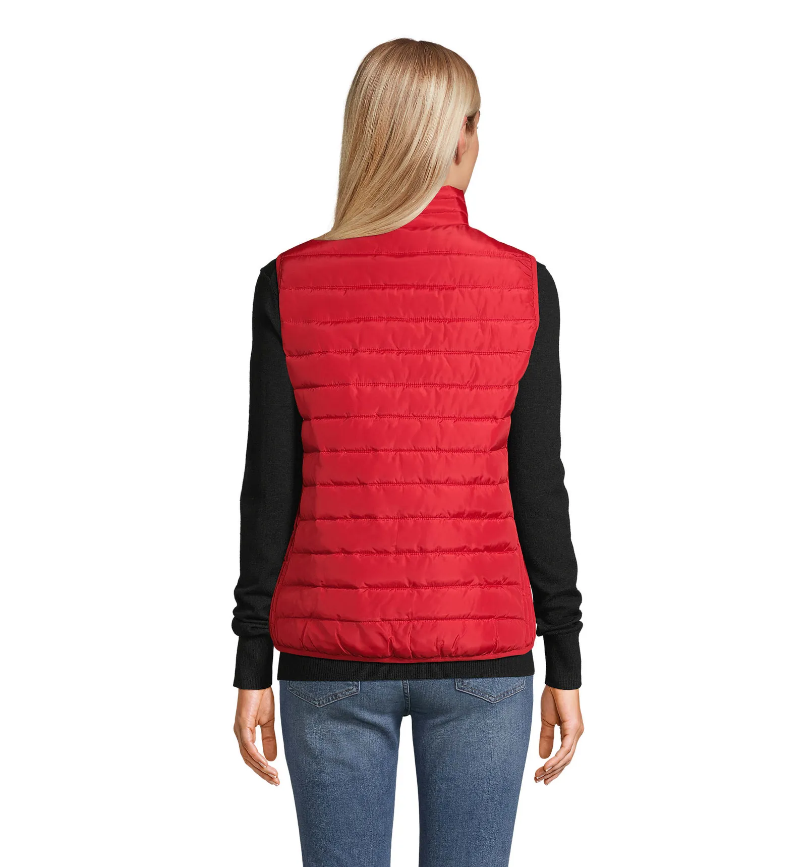 Gilet SOL'S Stream BW Women, Red, su modello, retro
