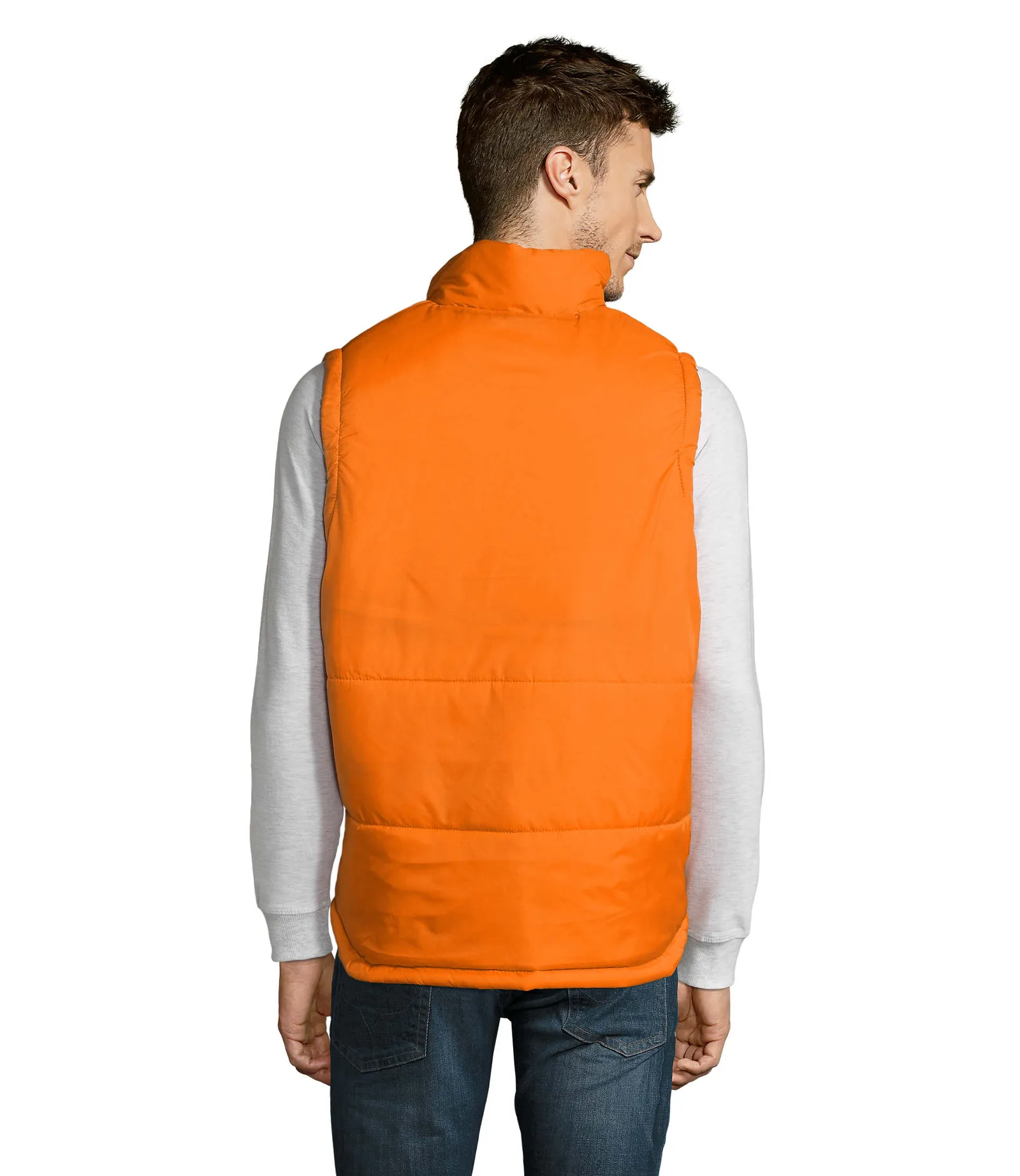 Gilet SOL'S Warm, Orange, su modello, retro
