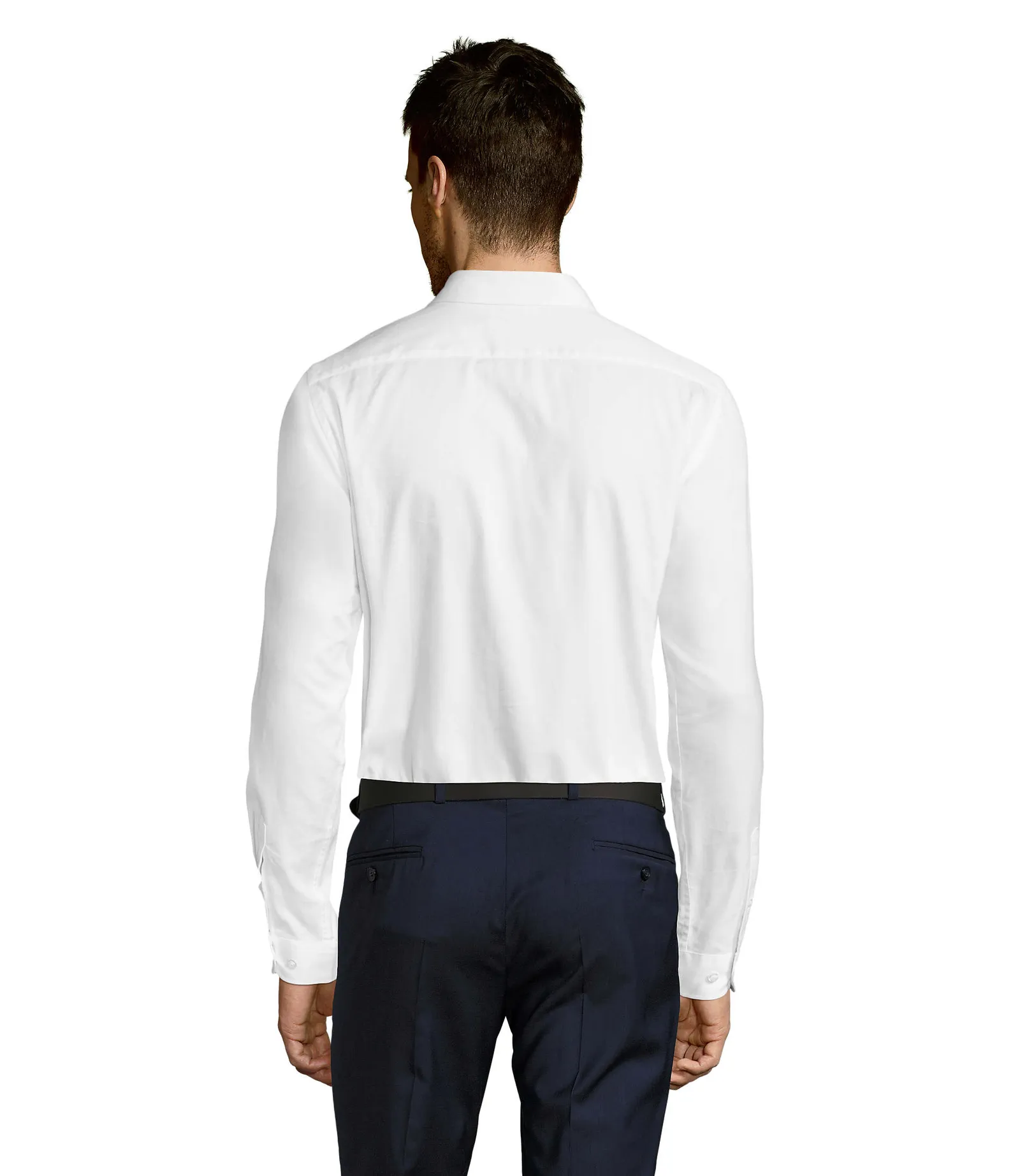 Camicia manica lunga SOL'S Brody Men, White, su modello, retro