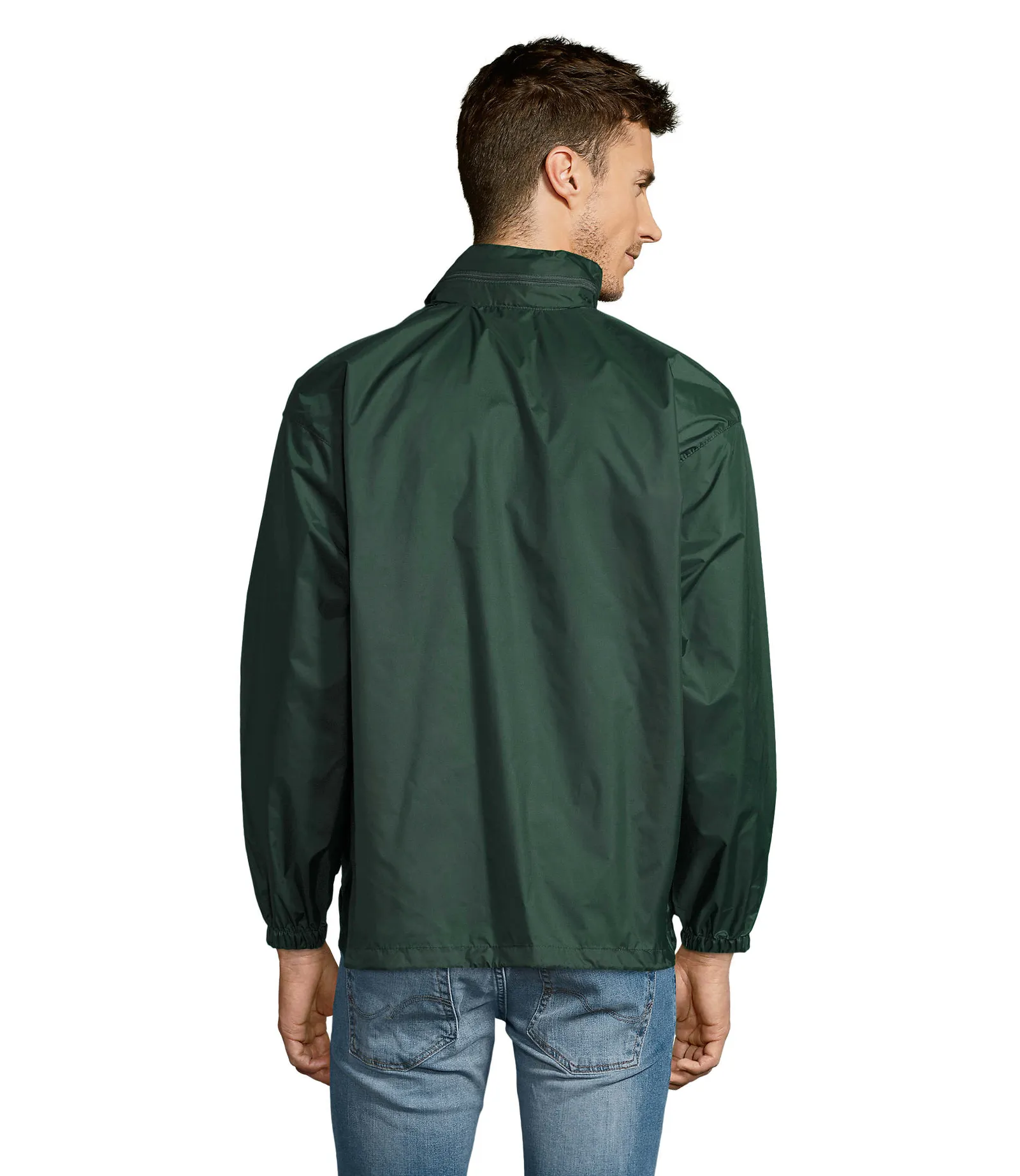 Giacca antivento SOL'S Surf, Forest green, su modello, retro