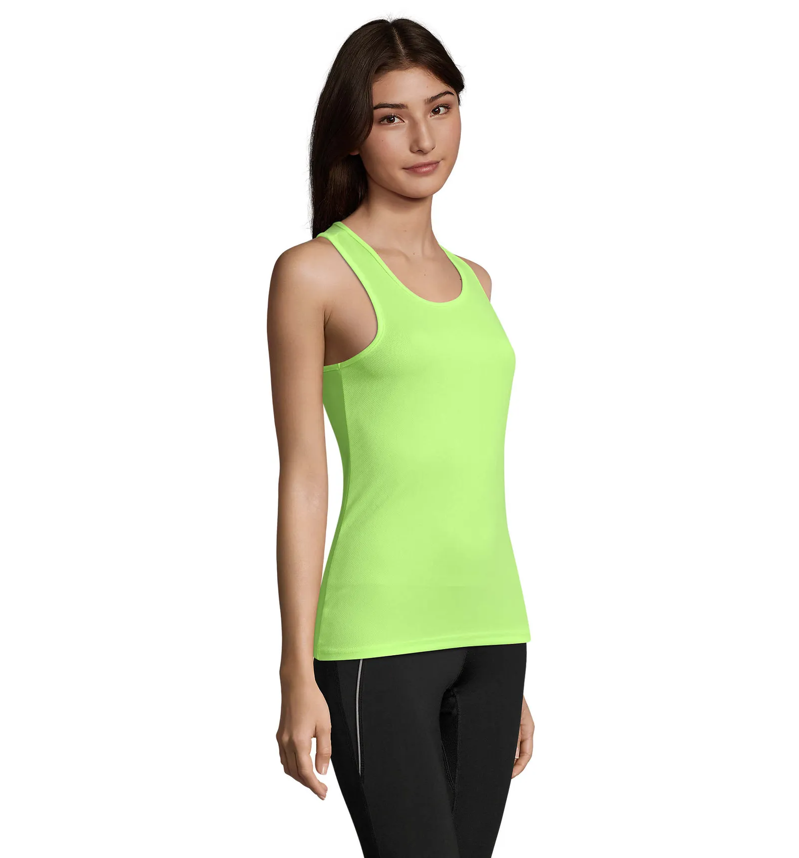 Canotta SOL'S Sporty TT Women, Neon yellow, su modello, lato