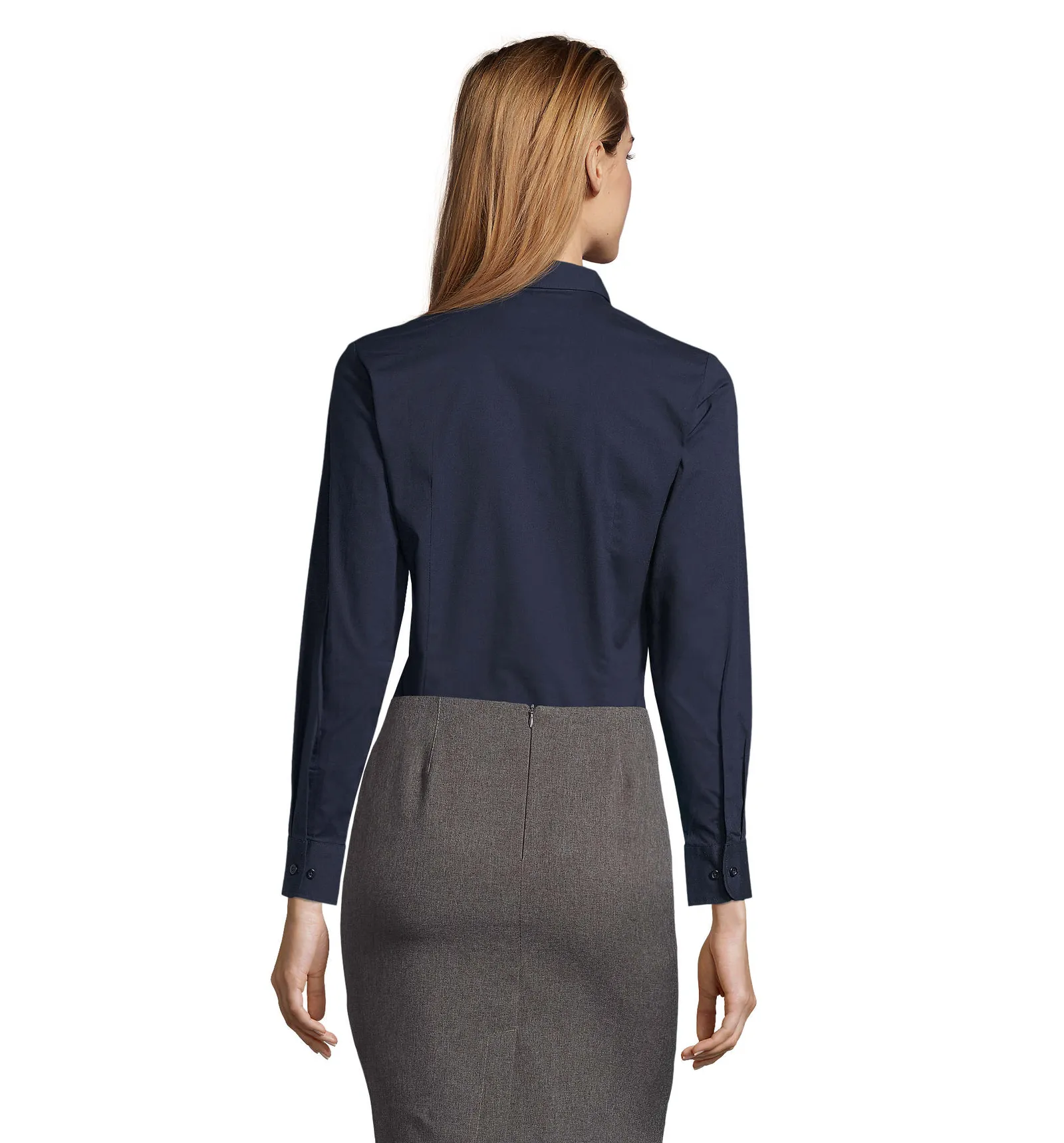 Camicia manica lunga SOL'S Eden, Dark blue, su modello, retro