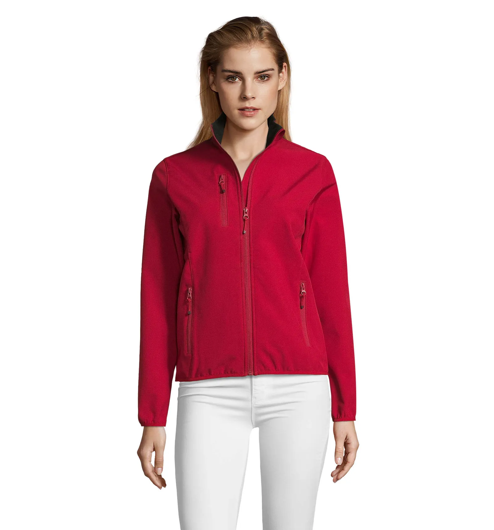 Softshell SOL'S Radian Women, Pepper red, su modello, fronte