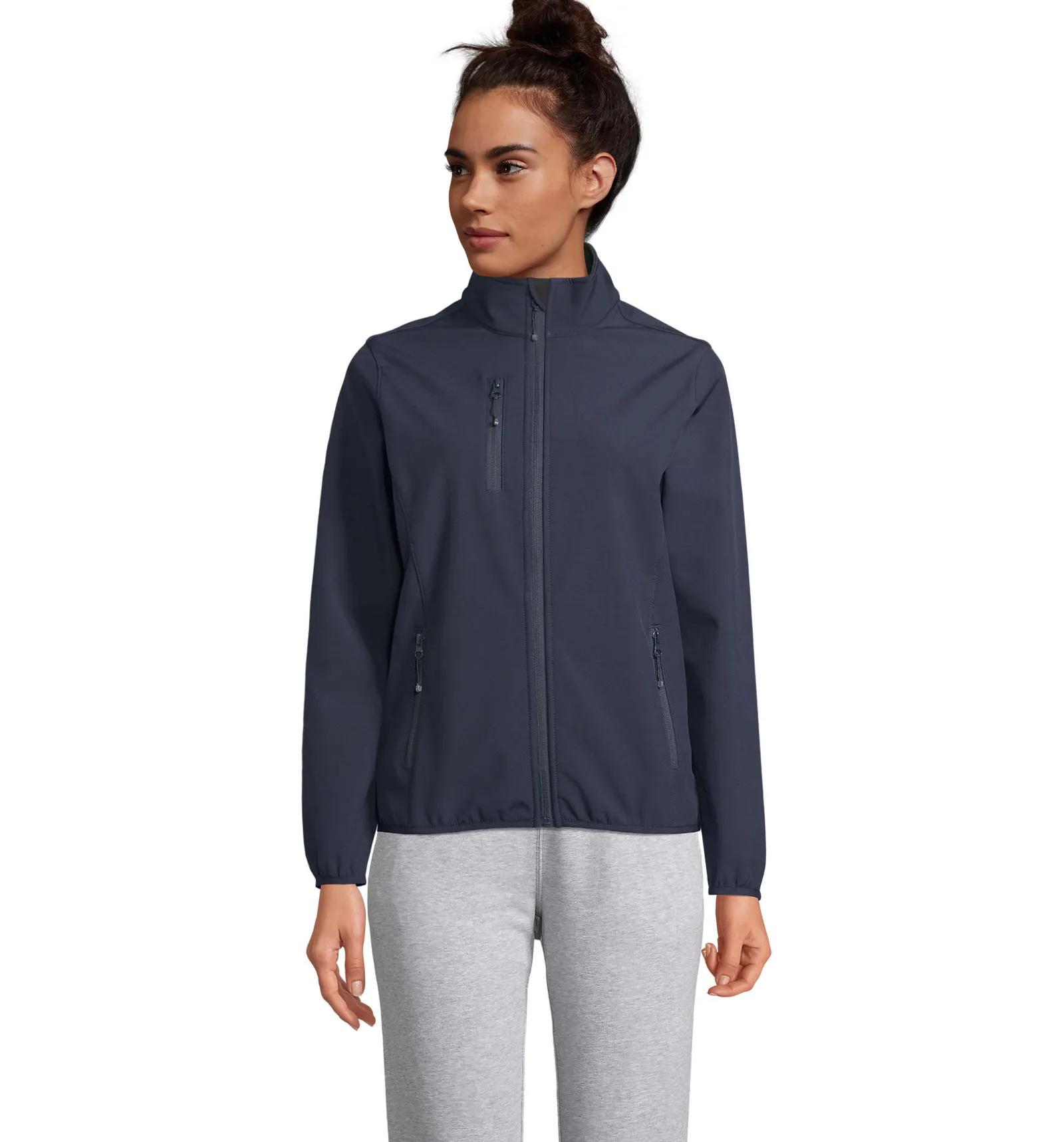 Softshell SOL'S Falcon Women, Abyss blue, su modello, fronte
