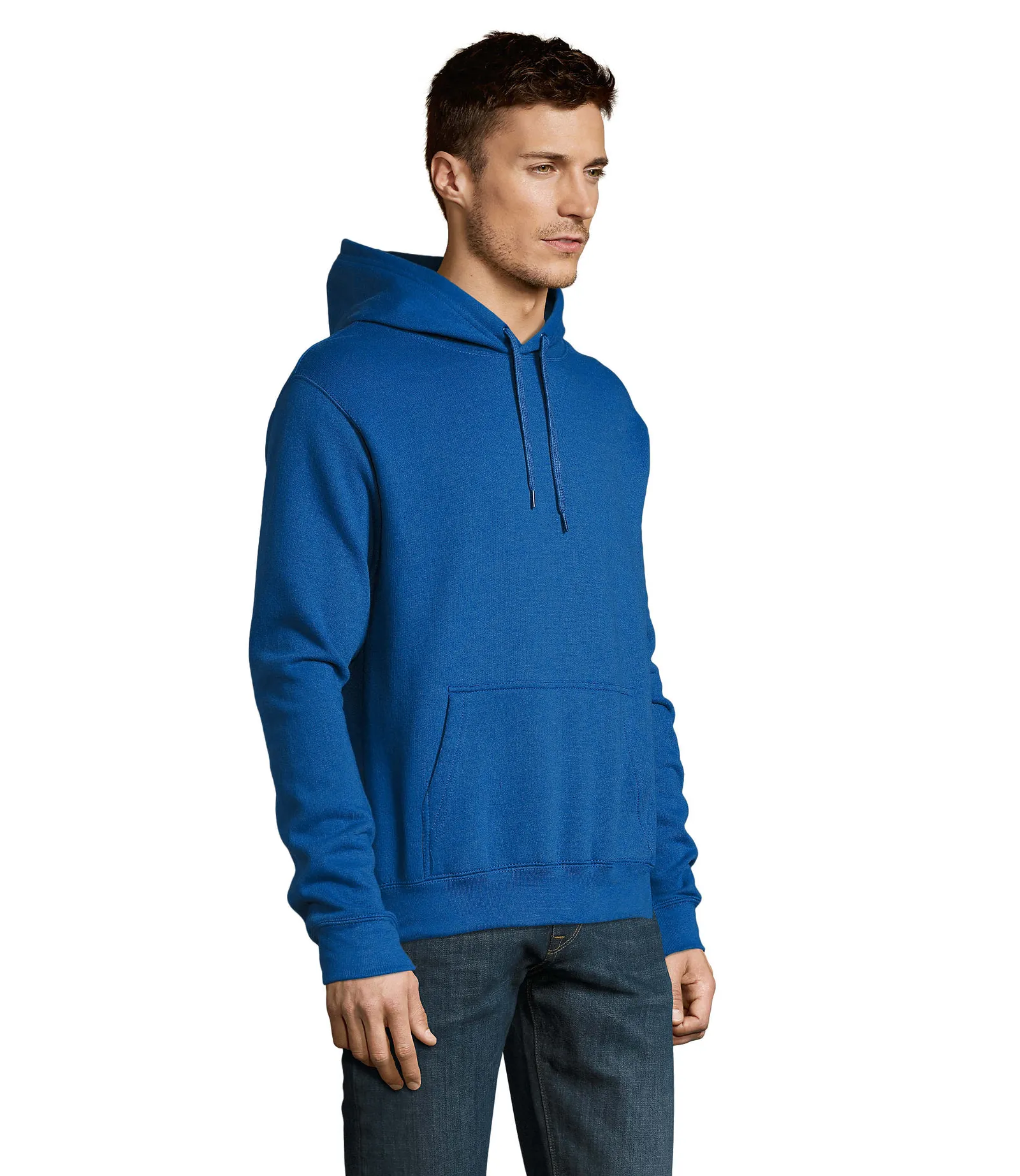 Felpa con cappuccio SOL'S Slam, Royal blue, su modello, lato