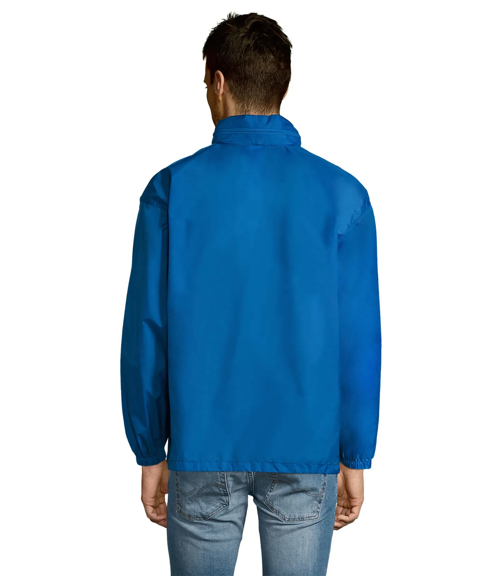 Giacca antivento SOL'S Surf, Royal blue, su modello, retro