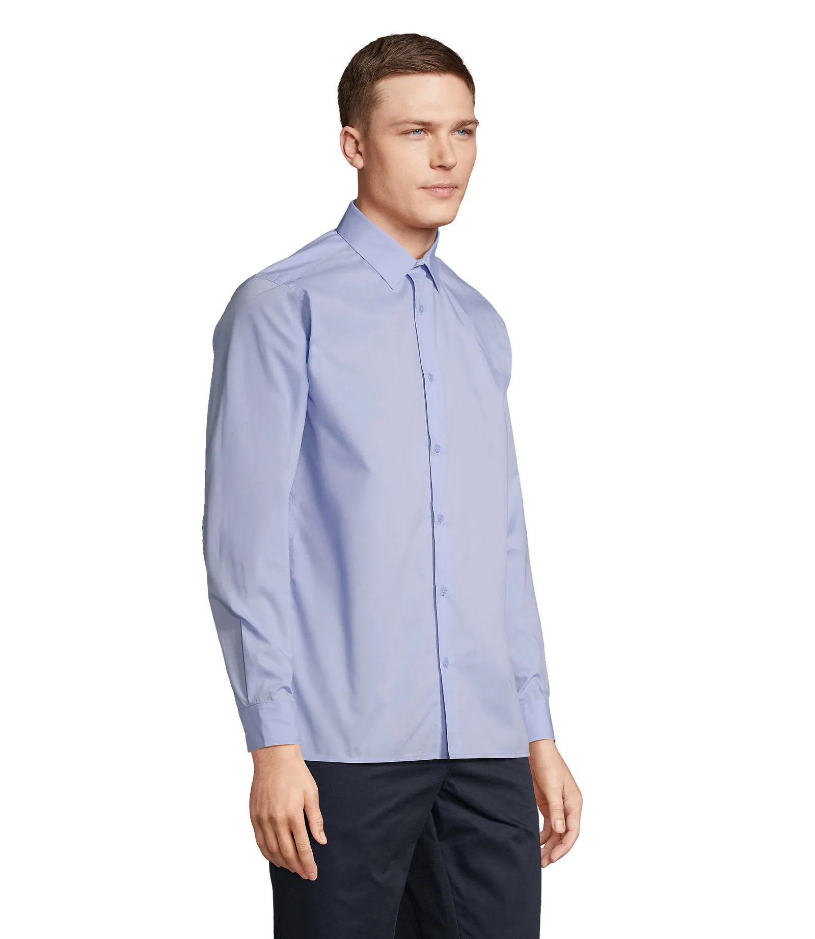 Camicia manica lunga SOL'S Bailey Men, Sky blue, su modello, lato