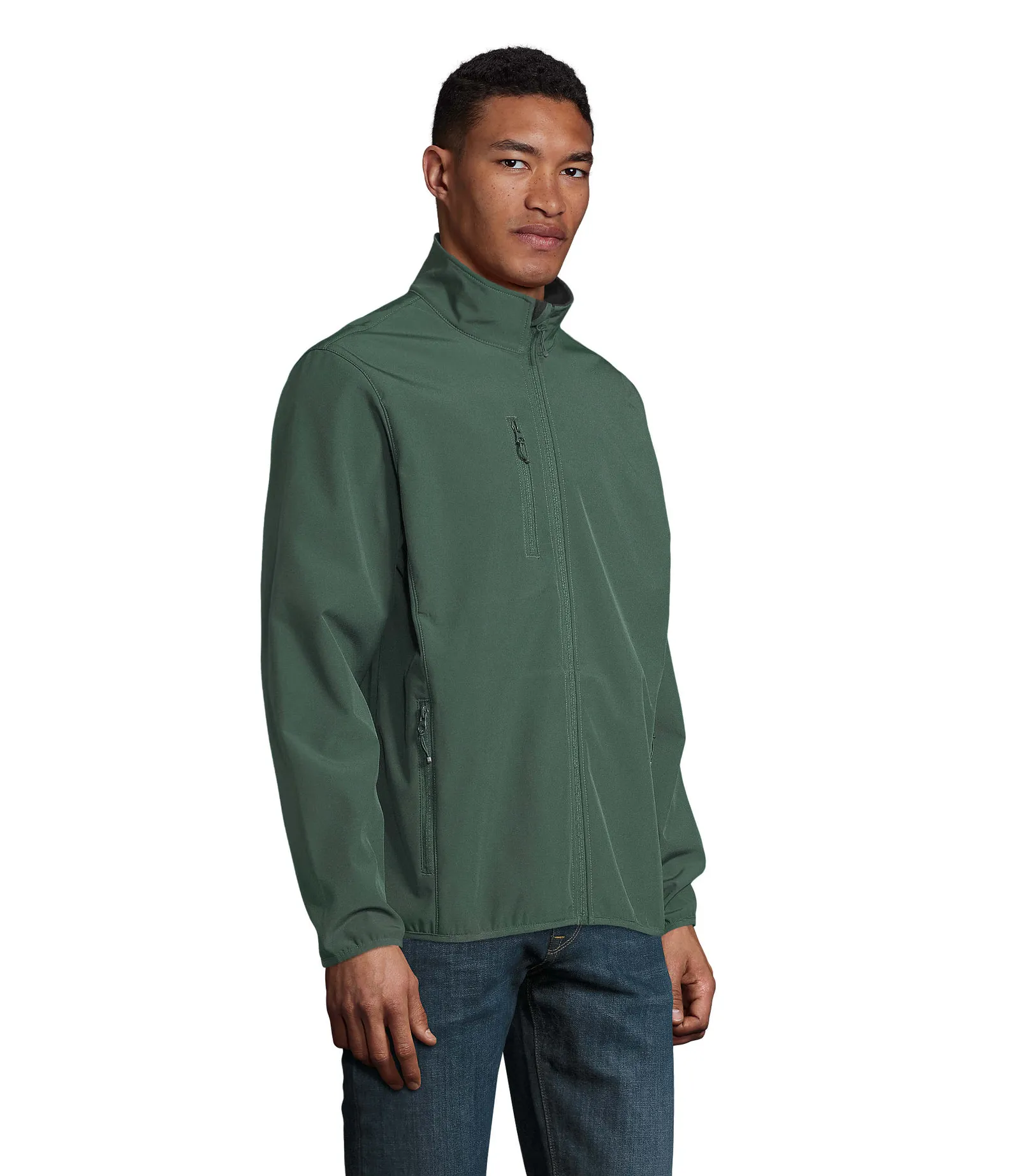 Softshell SOL'S Falcon Men, Forest green, su modello, lato