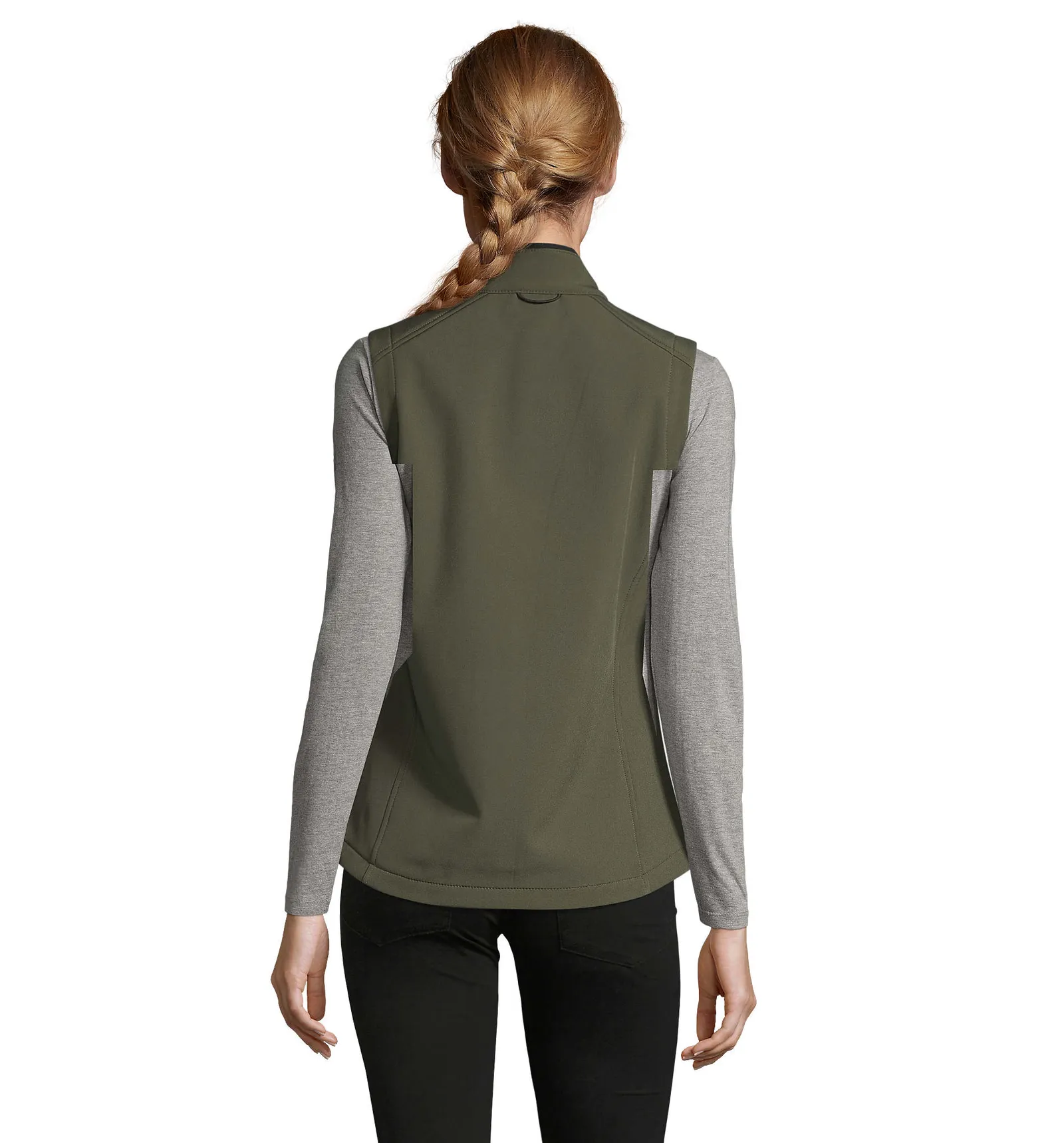 Gilet SOL'S Rallye Women, Army, su modello, retro