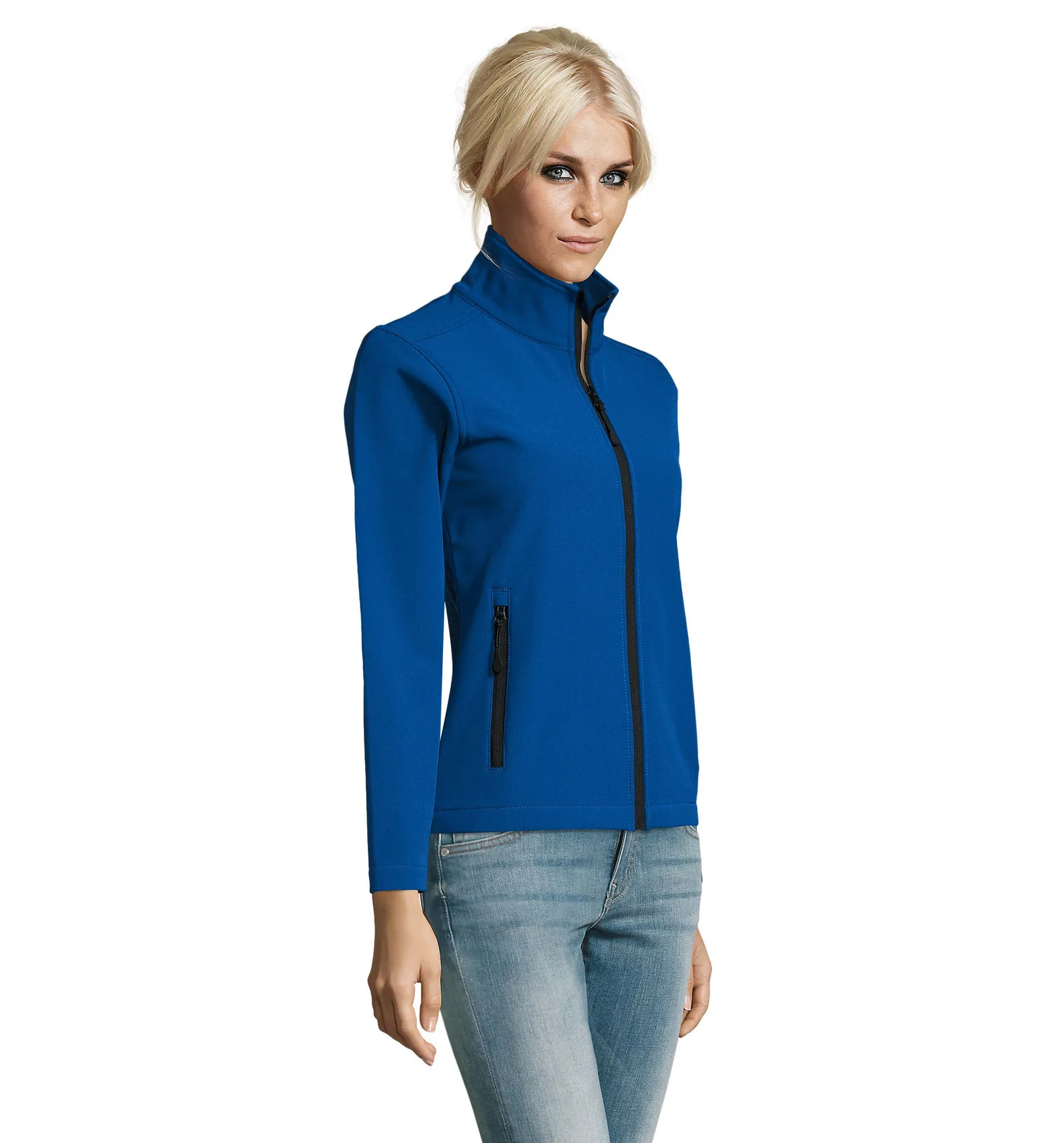 Softshell SOL'S Race Women, Royal blue, su modello, lato