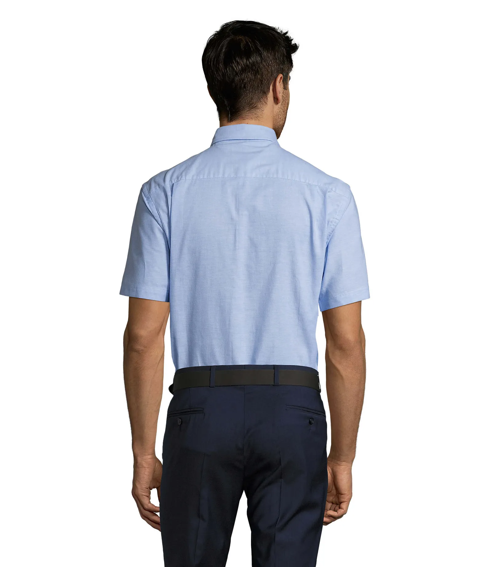 Camicia manica corta SOL'S Brisbane, Sky blue, su modello, retro