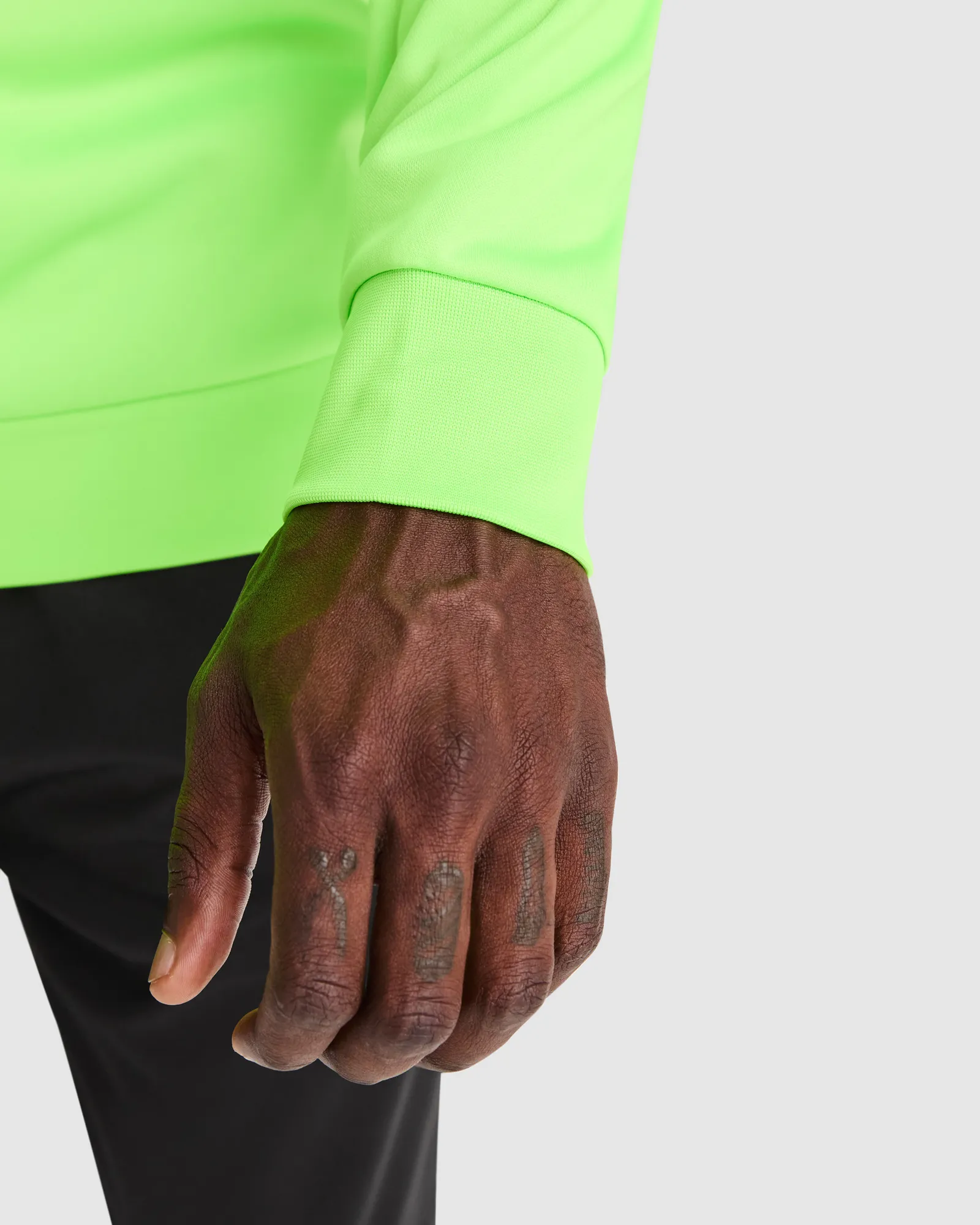 Felpa con mezza zip Roly Epiro, Verde Fluo, dettaglio 2