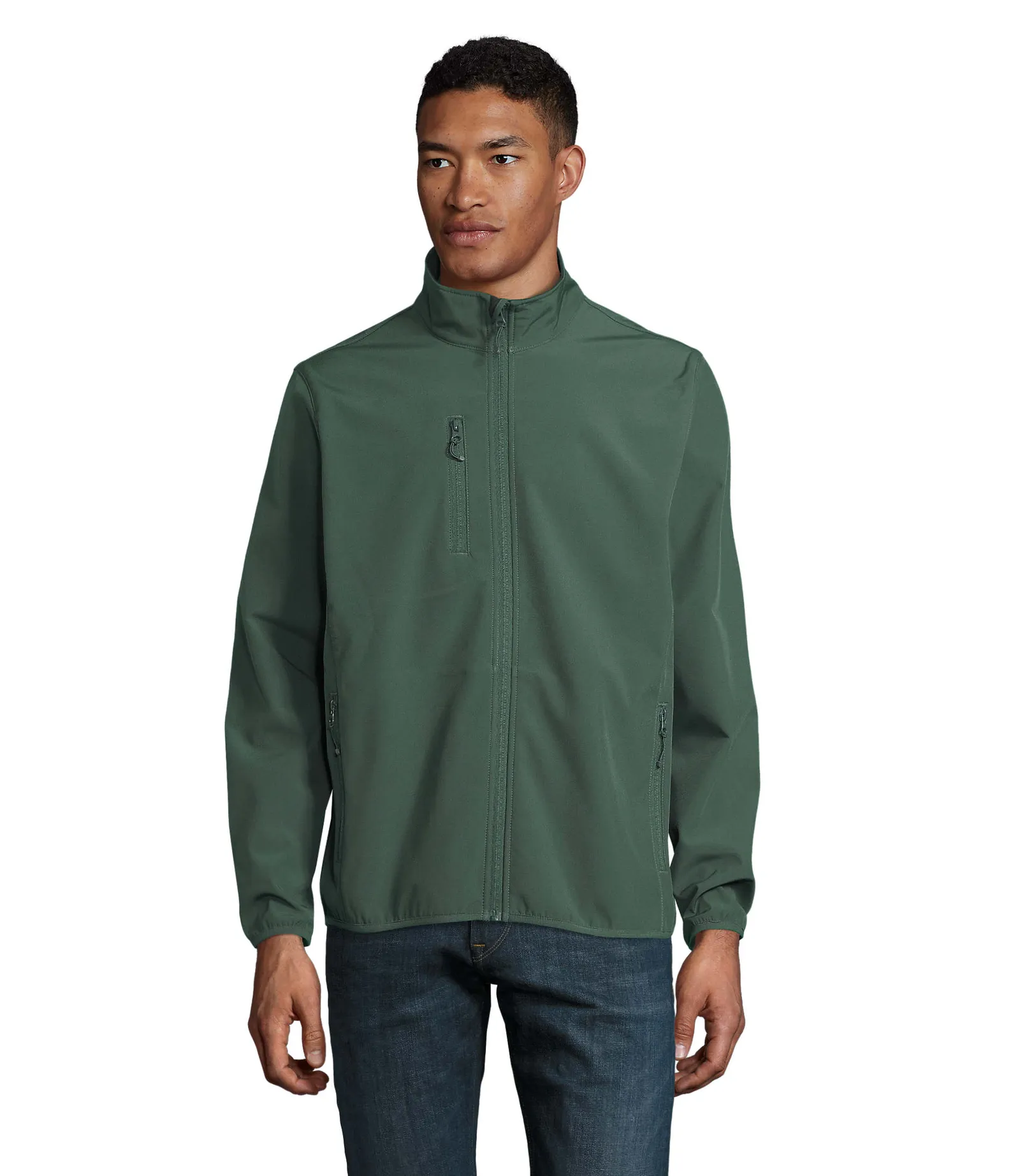 Softshell SOL'S Falcon Men, Forest green, su modello, fronte