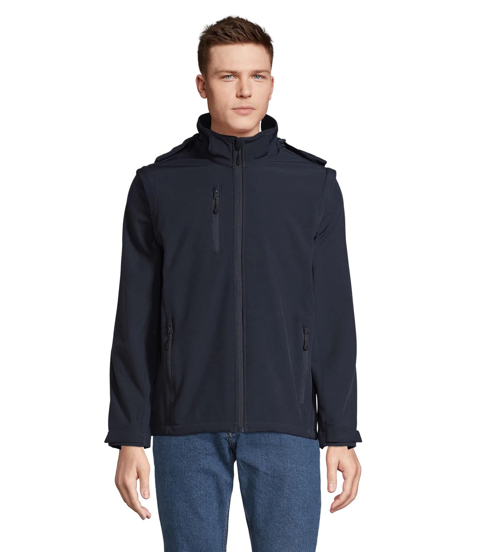 Softshell SOL'S Falcon 3in1, Abyss blue, su modello, fronte