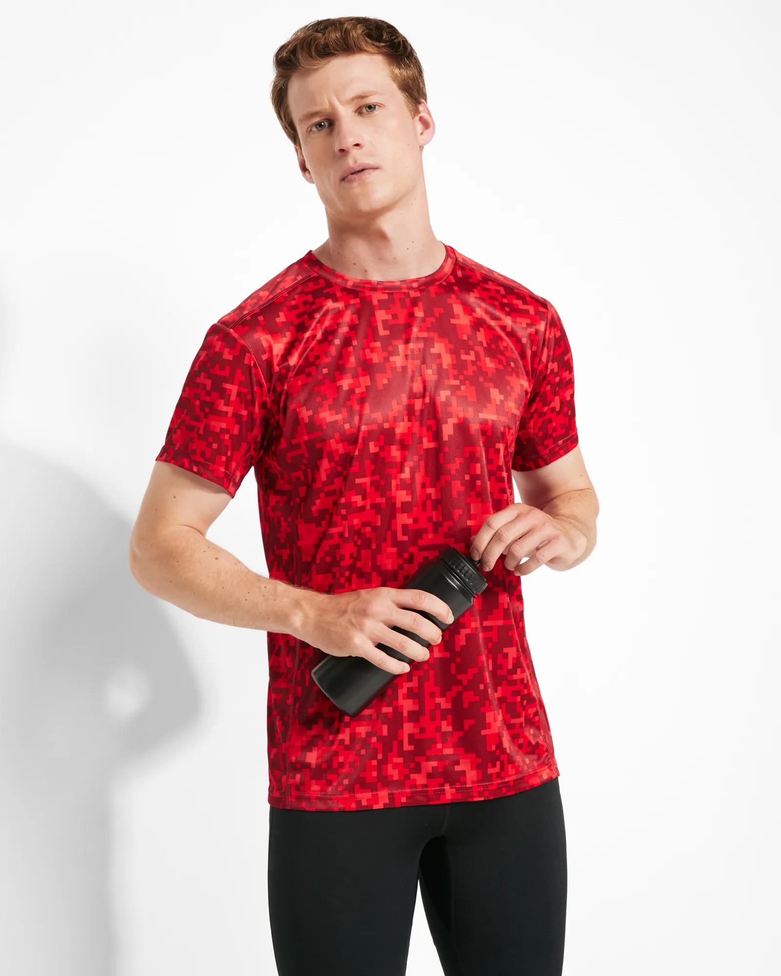 T-shirt tecnica Roly Assen, Pixel Rosso, dettaglio
