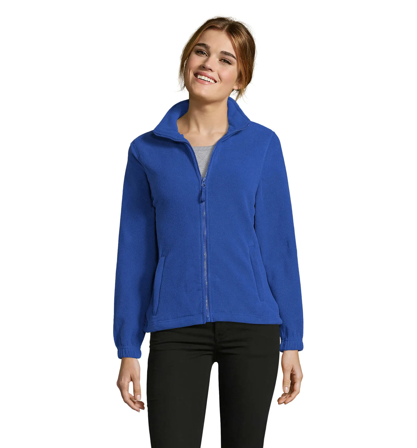 Pile SOL'S North Women, Royal blue, su modello, fronte