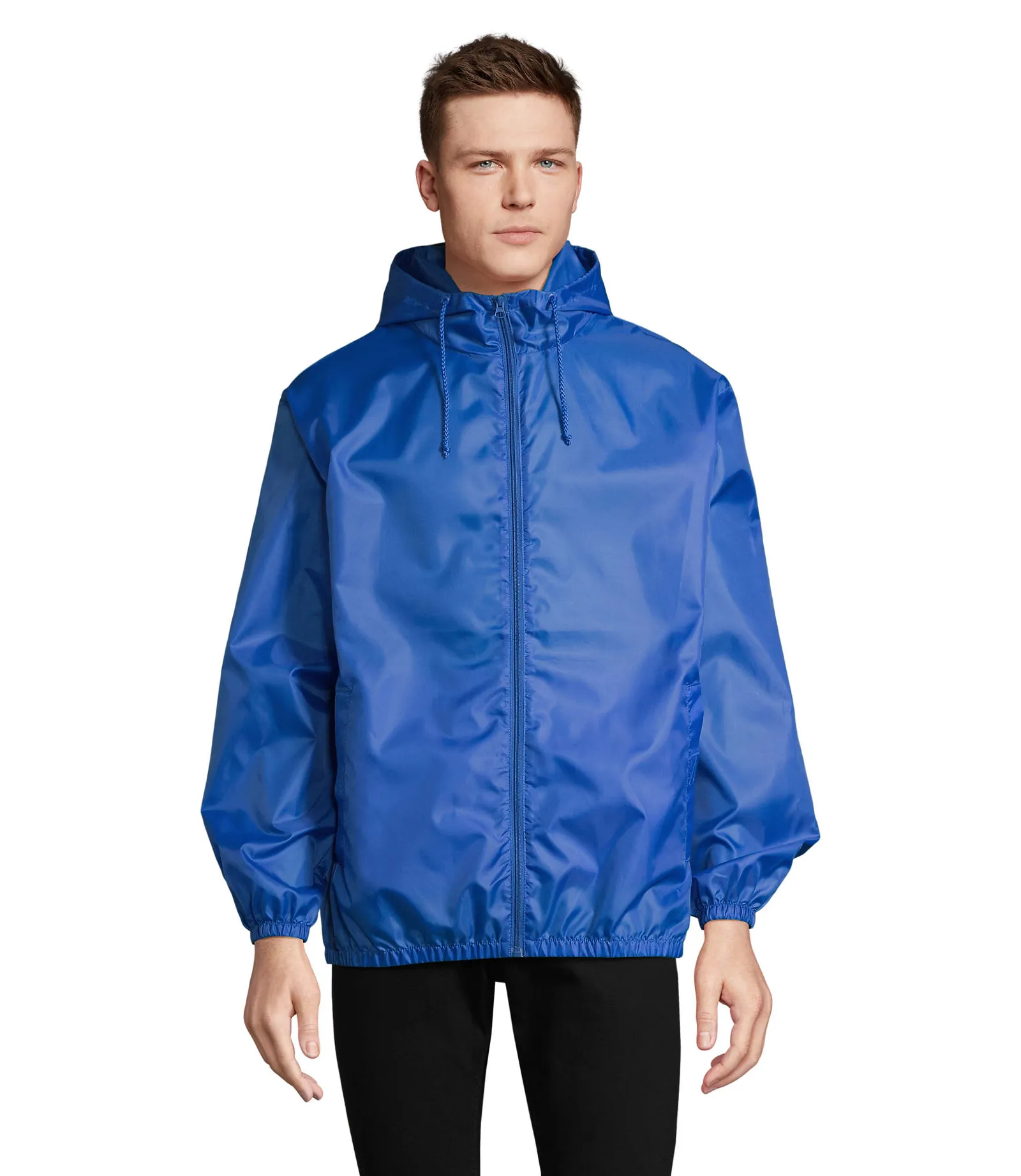Giacca antivento SOL'S Shield, Royal blue, su modello, fronte