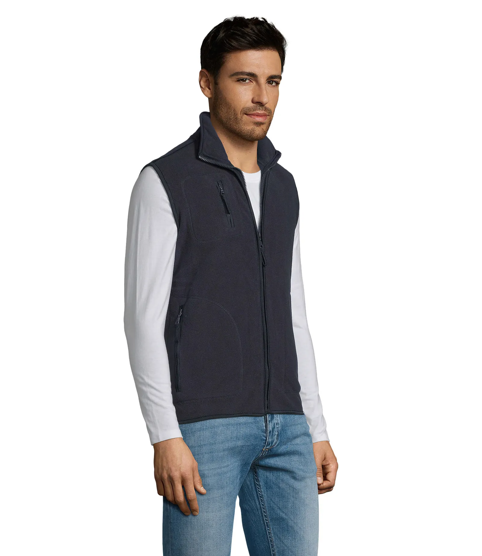 Gilet SOL'S Norway, Navy, su modello, lato