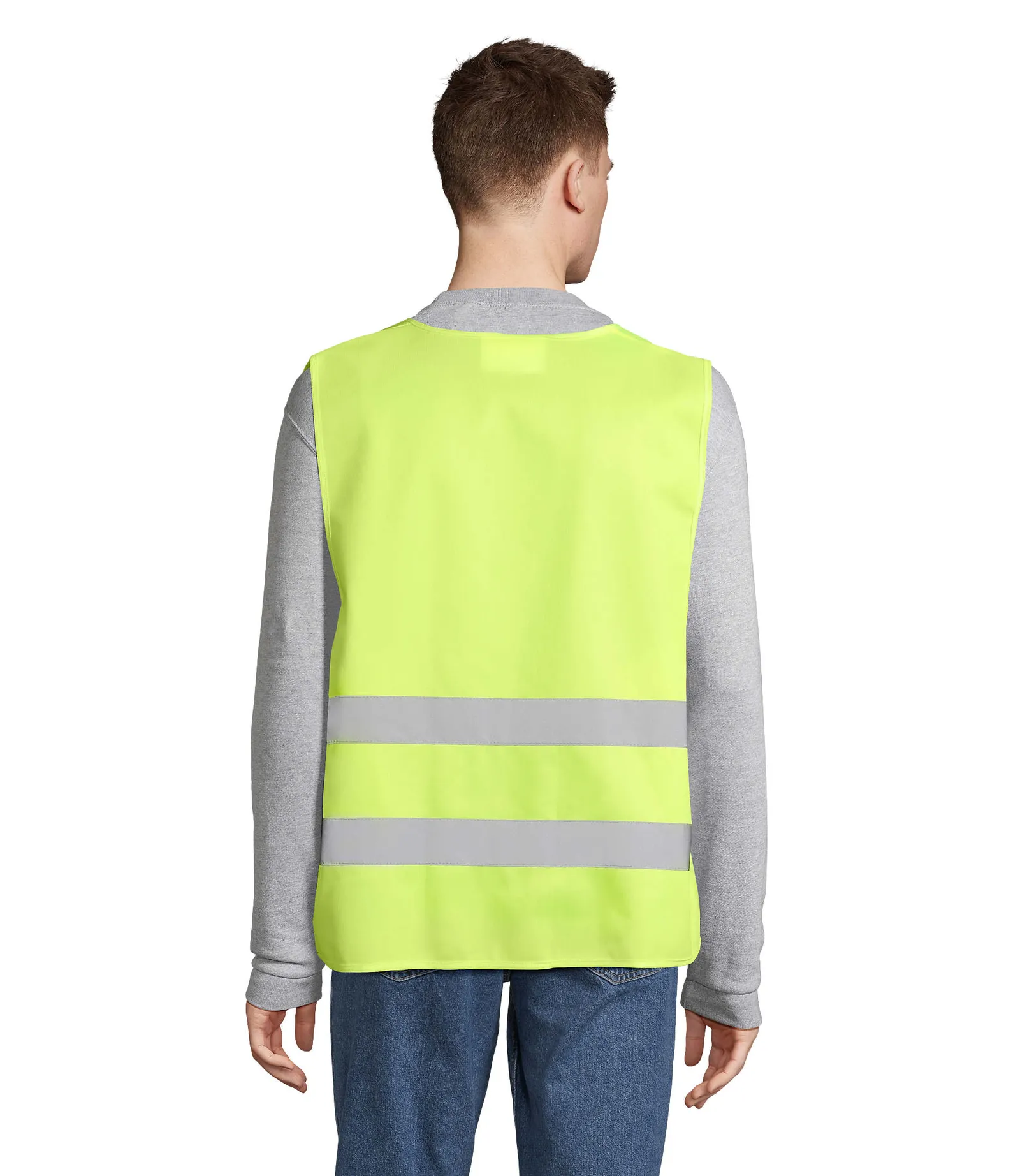 Safety Pro Giallo fluo indossata retro