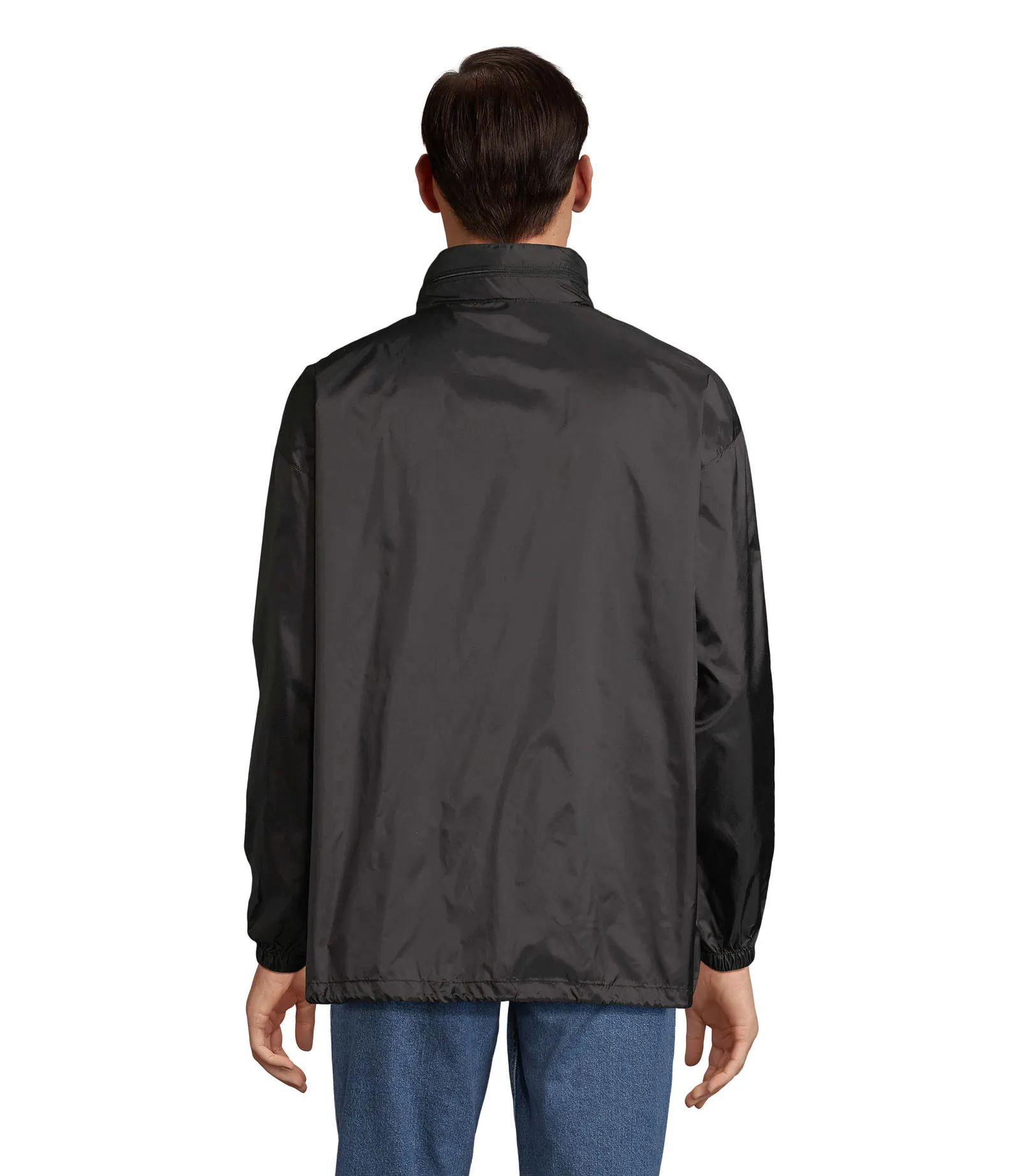 Giacca antivento SOL'S Surf, Black, su modello, retro