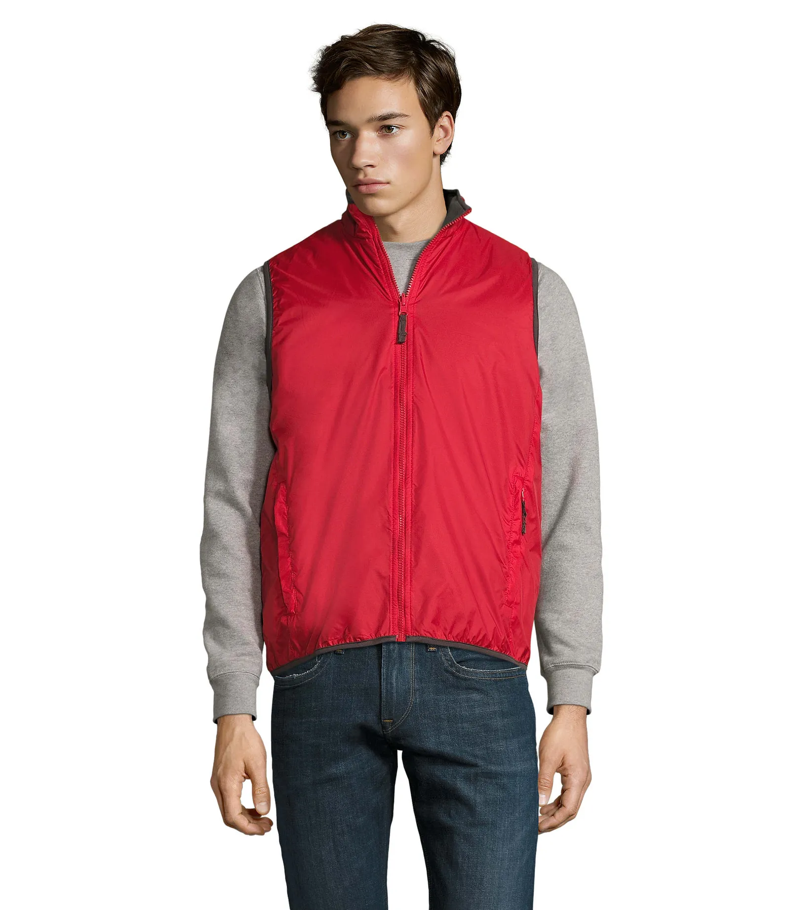 Gilet SOL'S Winner, Red, su modello, fronte