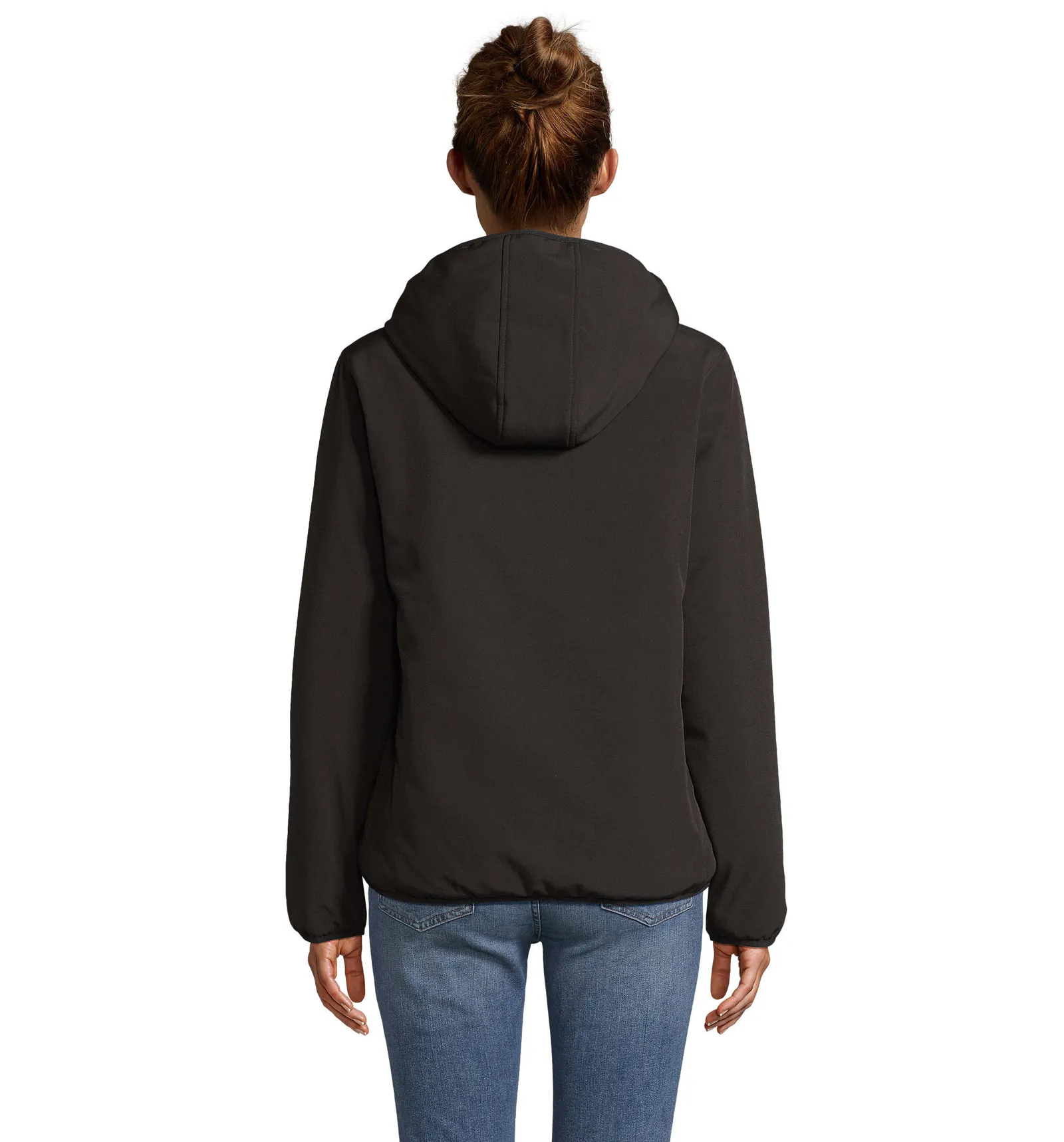 Softshell SOL'S Falcon Padded Women, Black, su modello, retro