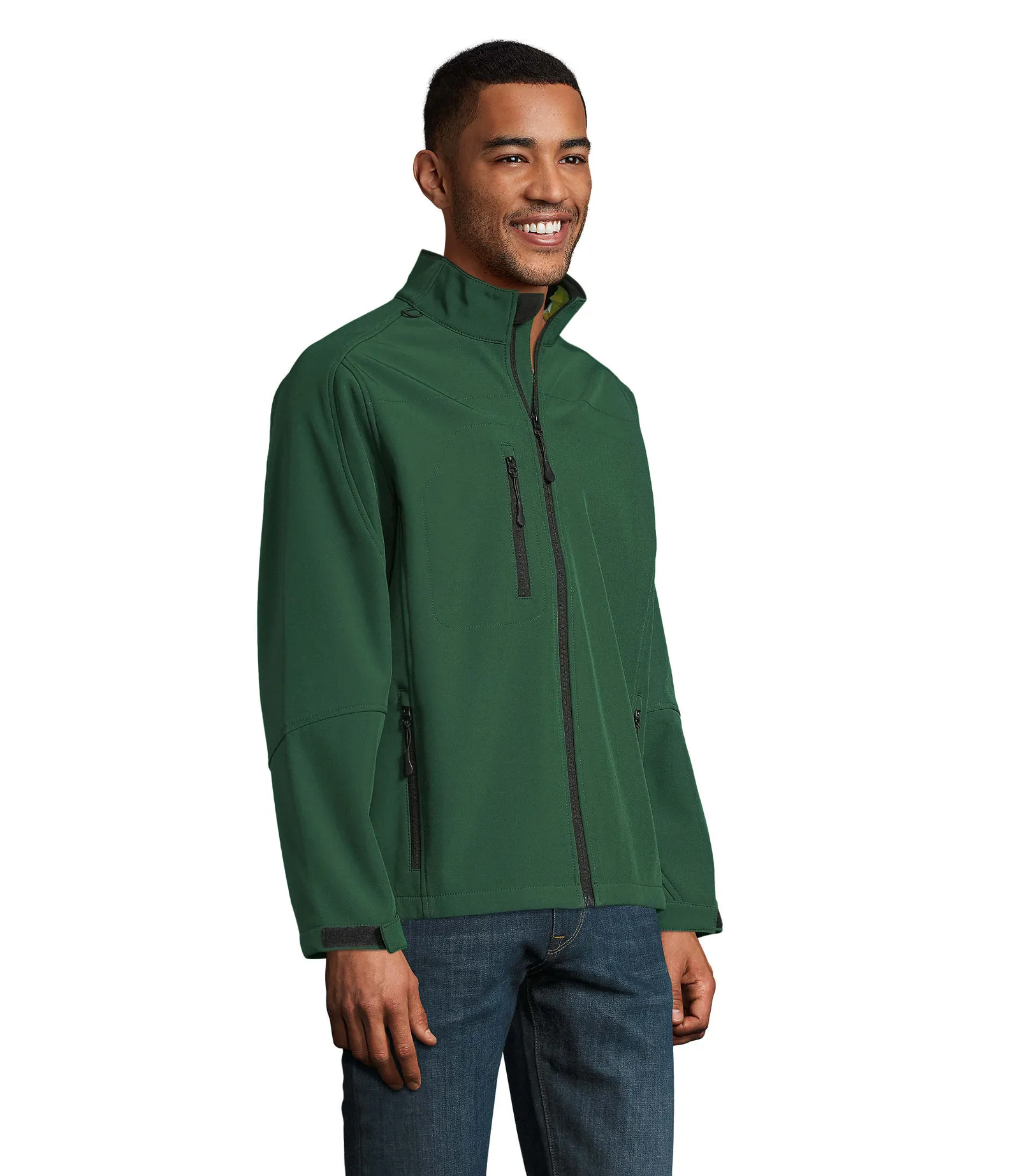 Softshell SOL'S Relax, Bottle green, su modello, lato
