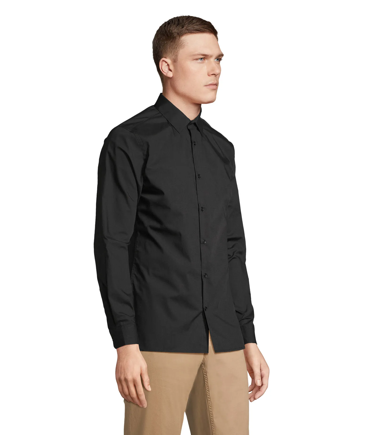 Camicia manica lunga SOL'S Bailey Men, Black, su modello, lato
