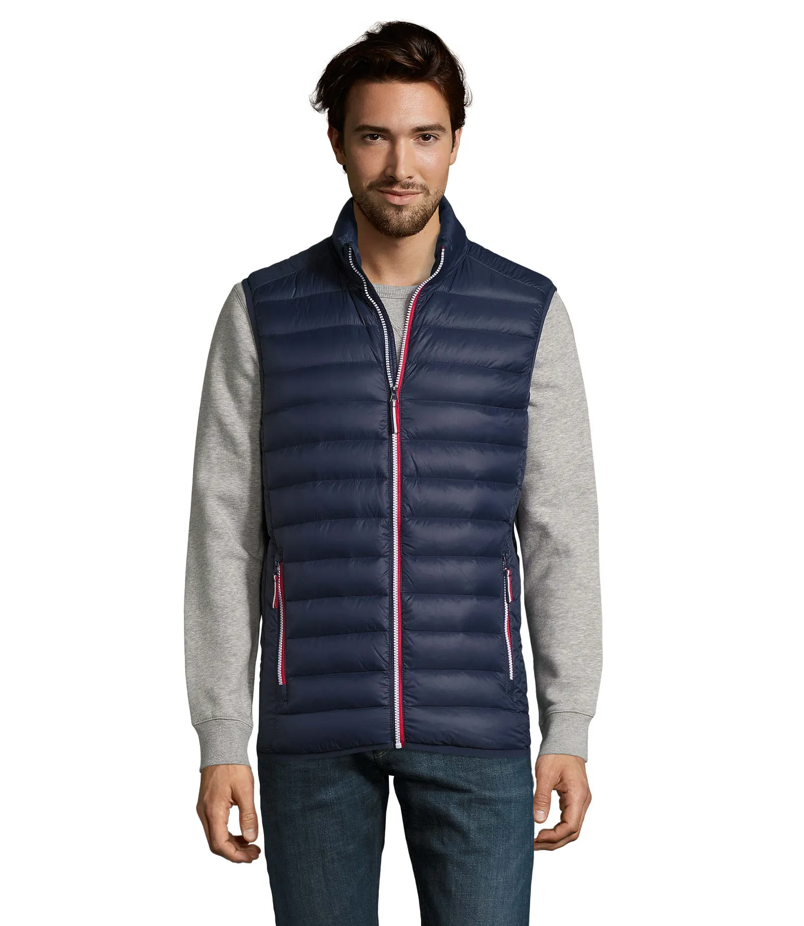 Gilet SOL'S Victoire BW Men, French navy, su modello, fronte