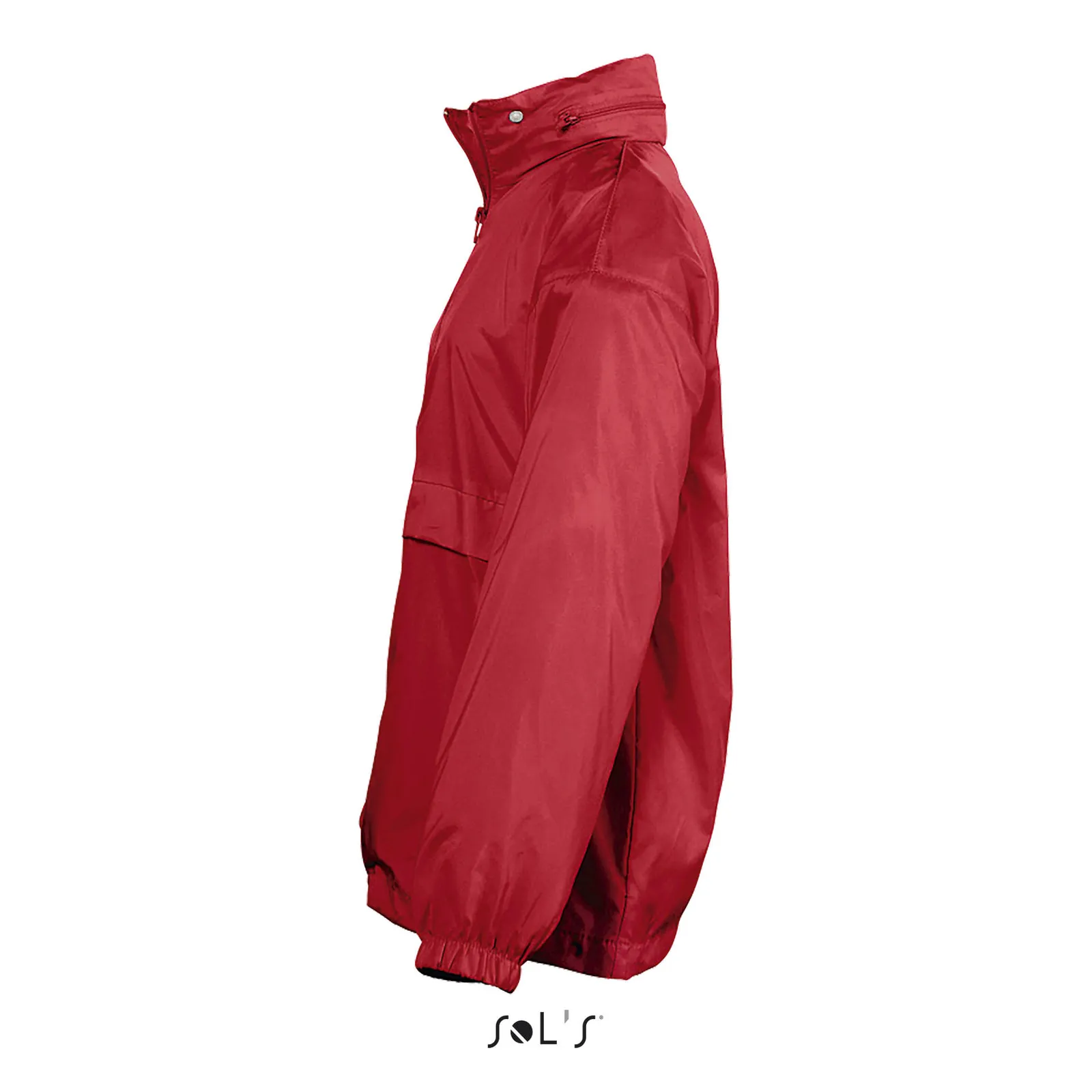 Giacca antivento SOL'S Surf Kids, Red, su modello, lato