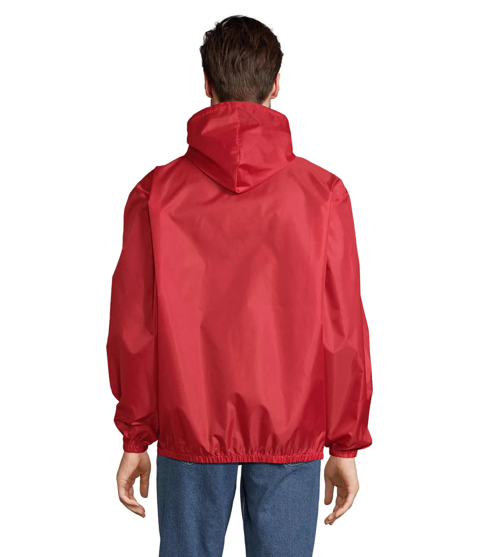 Giacca antivento SOL'S Shield, Red, su modello, retro