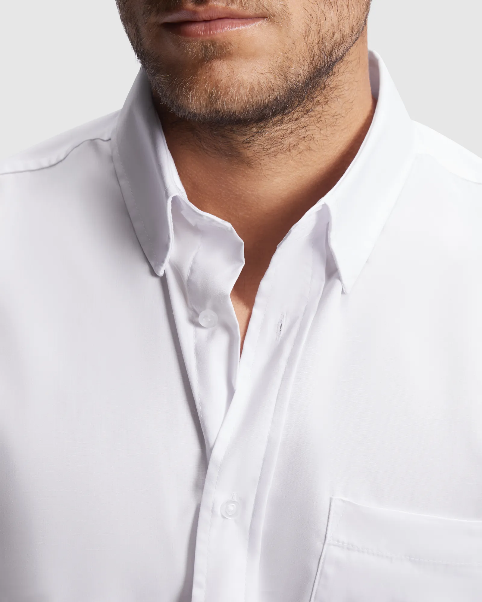 Camicia manica corta Roly Aifos, Bianco, dettaglio 3
