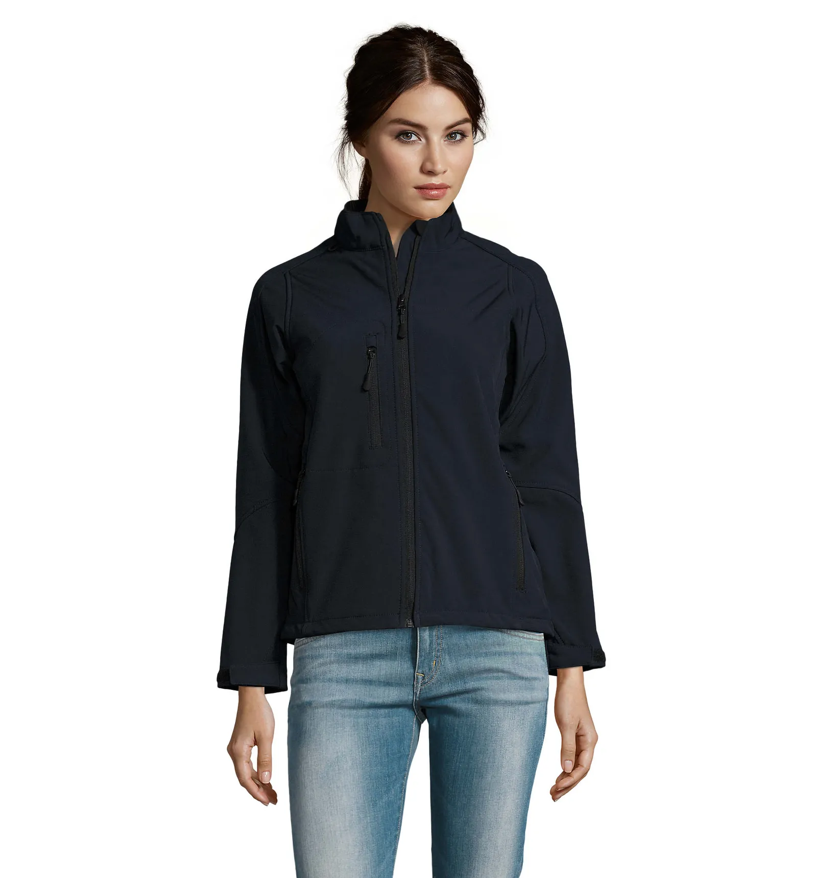 Softshell SOL'S Roxy, Abyss blue, su modello, fronte