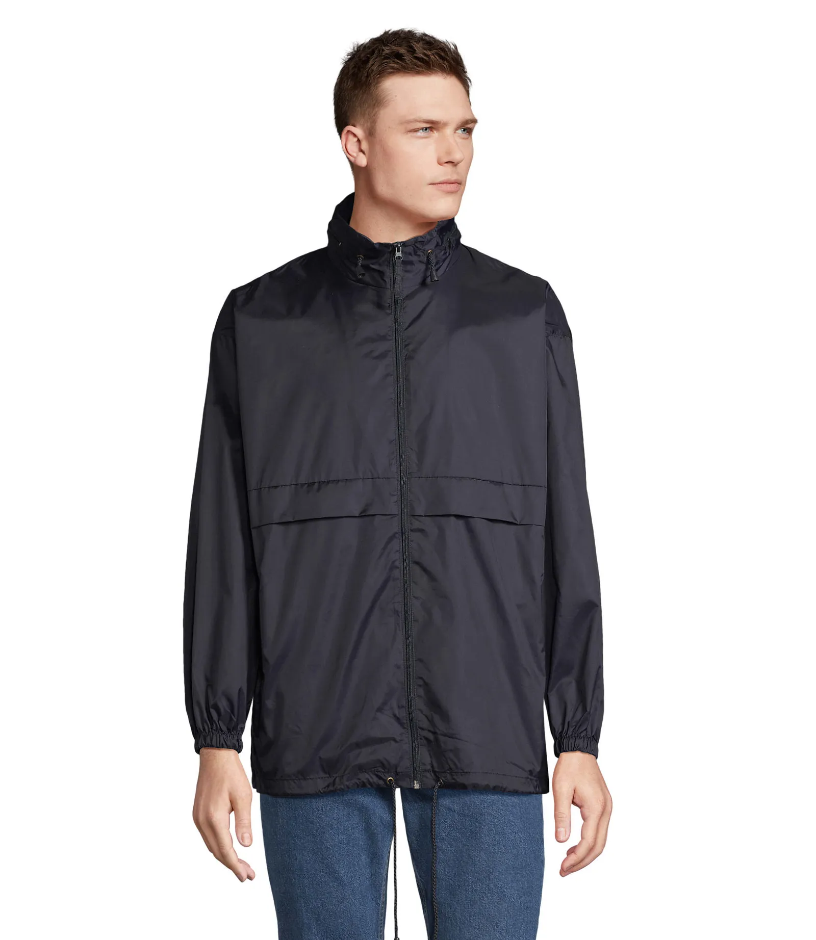 Giacca antivento SOL'S Surf, Navy, su modello, fronte