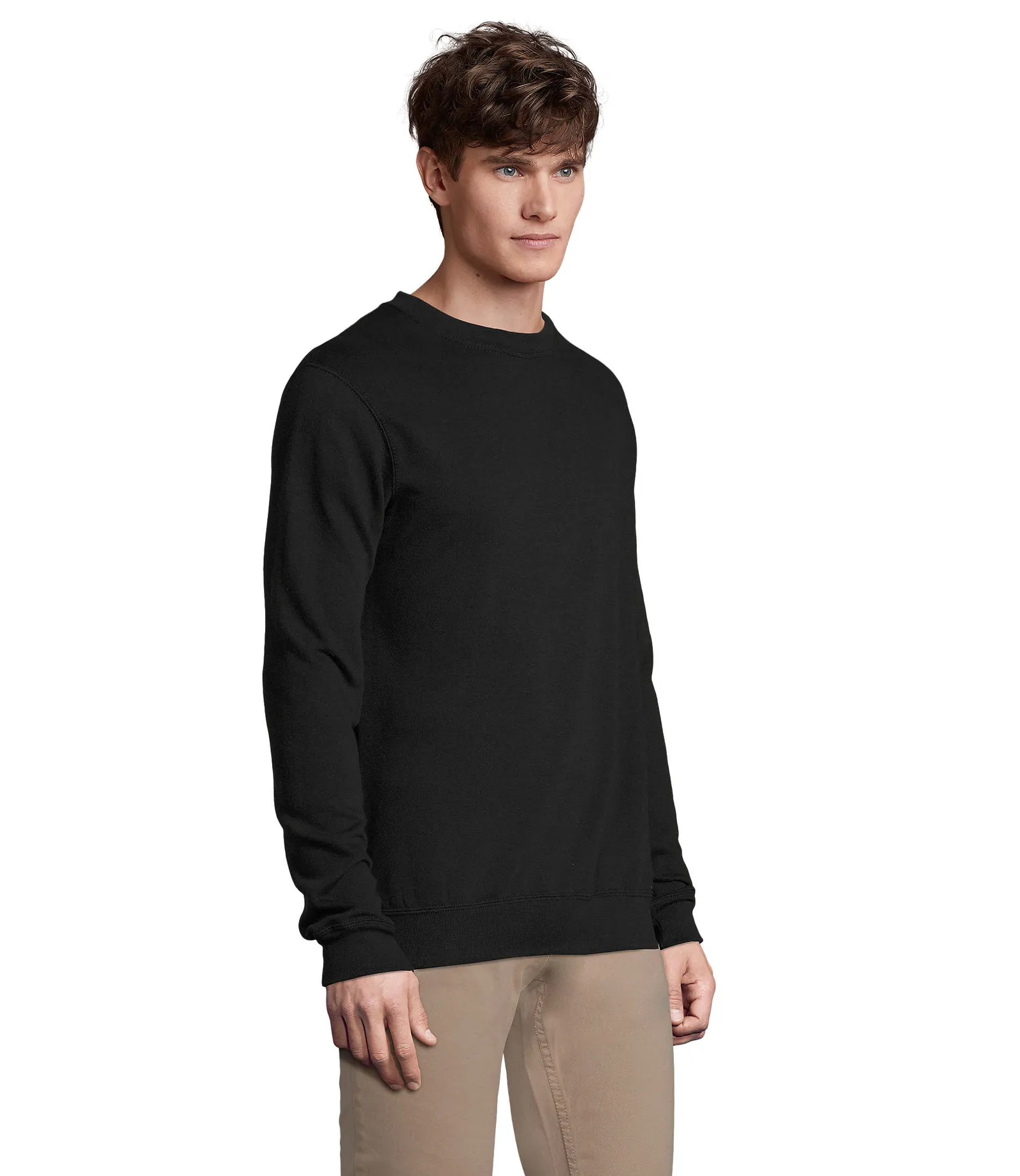 Felpa girocollo SOL'S Supreme, Black, su modello, retro