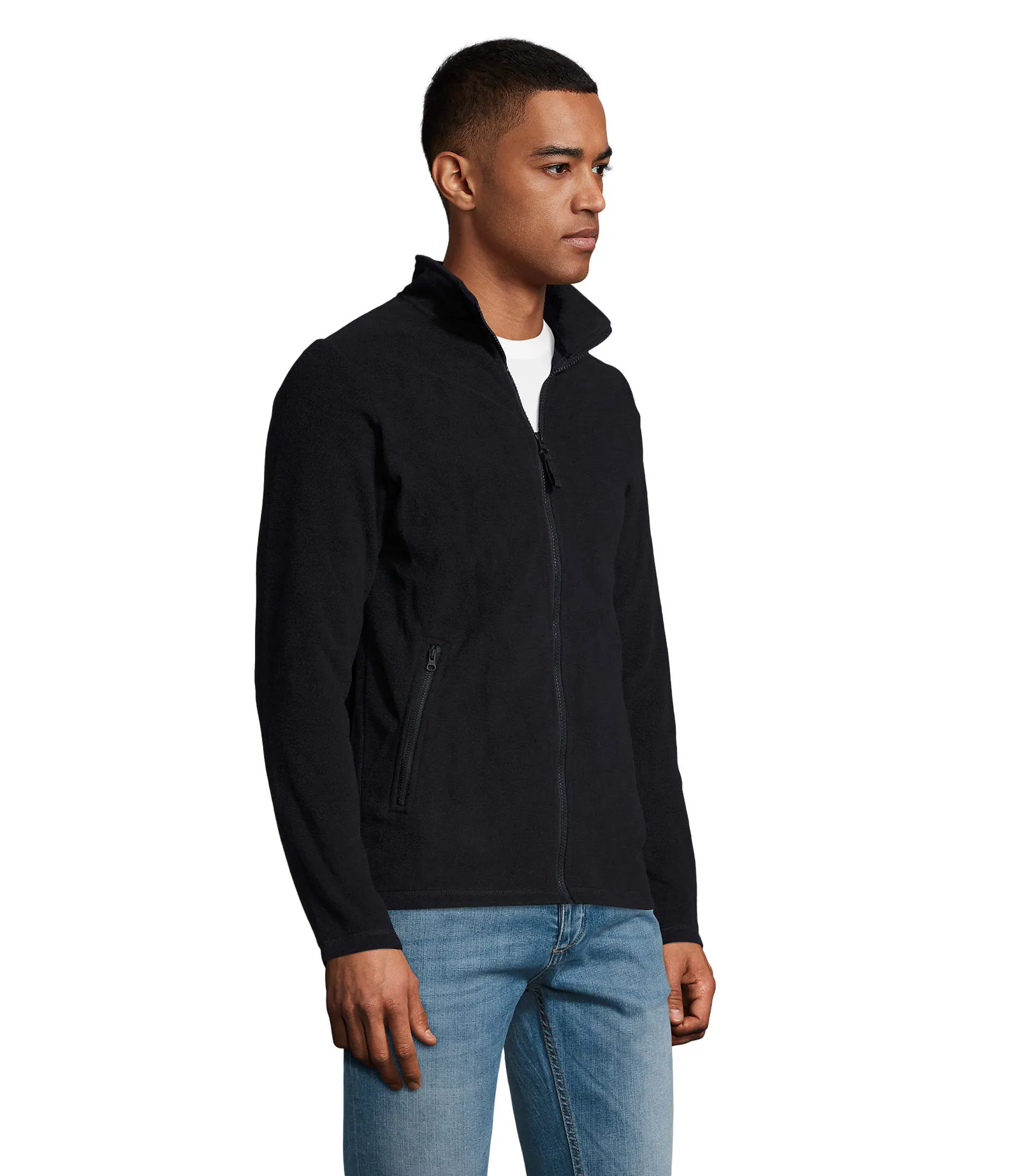 Pile SOL'S Norman Men, Navy, su modello, lato